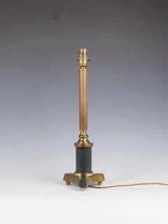 Antique French Empire Red and Green Table Lamp
