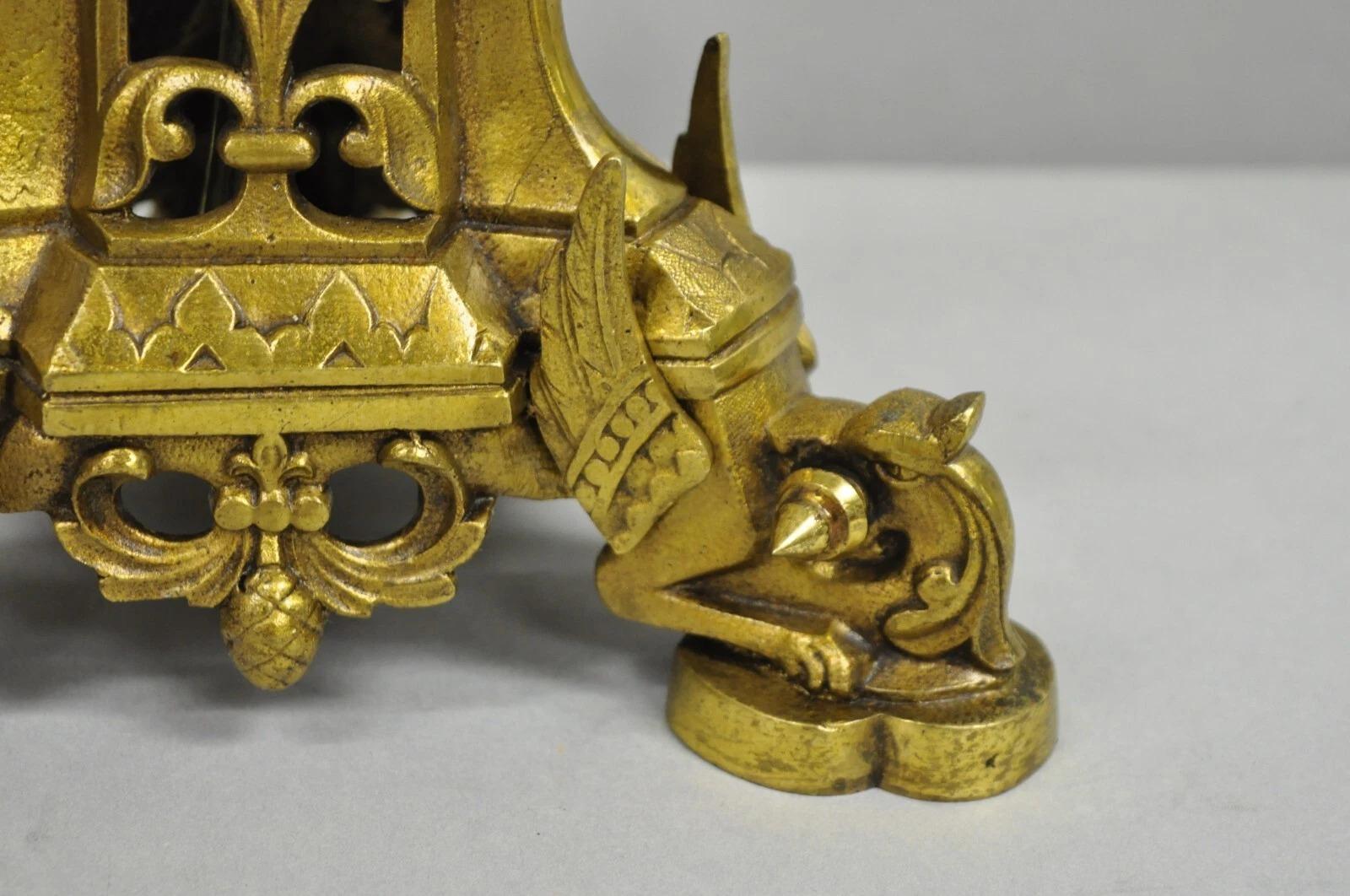 Antike französische Empire-Renaissance-Kerzenleuchter-Tischlampe, Bronze, Jungfrau im Angebot 3