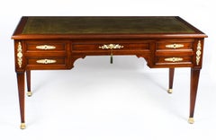 Antique French Empire Revival Bureau Plat Desk Writing Table, 19th Century