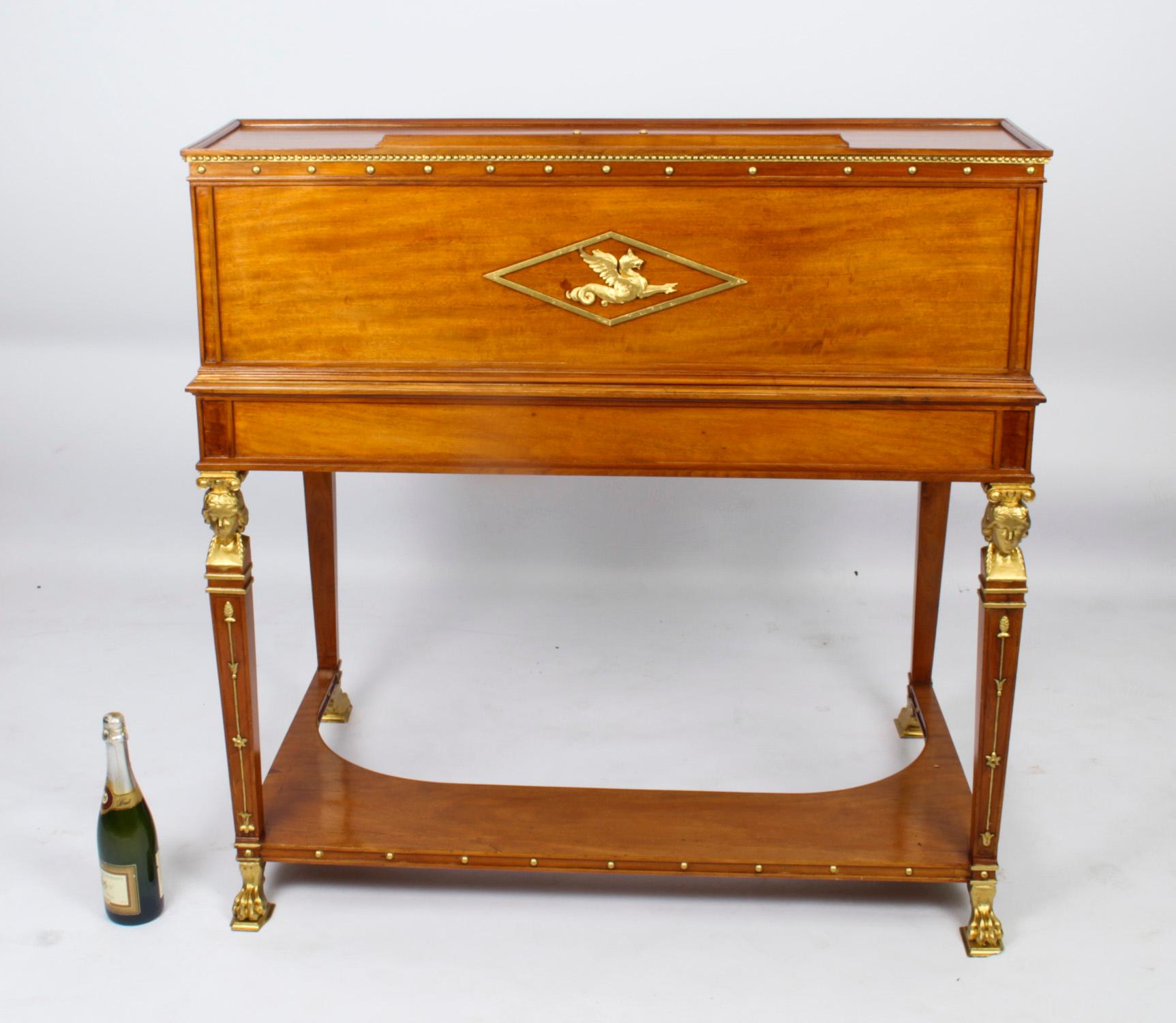 Antique French Empire Revival Cylinder Bureau, 19th Century For Sale 14