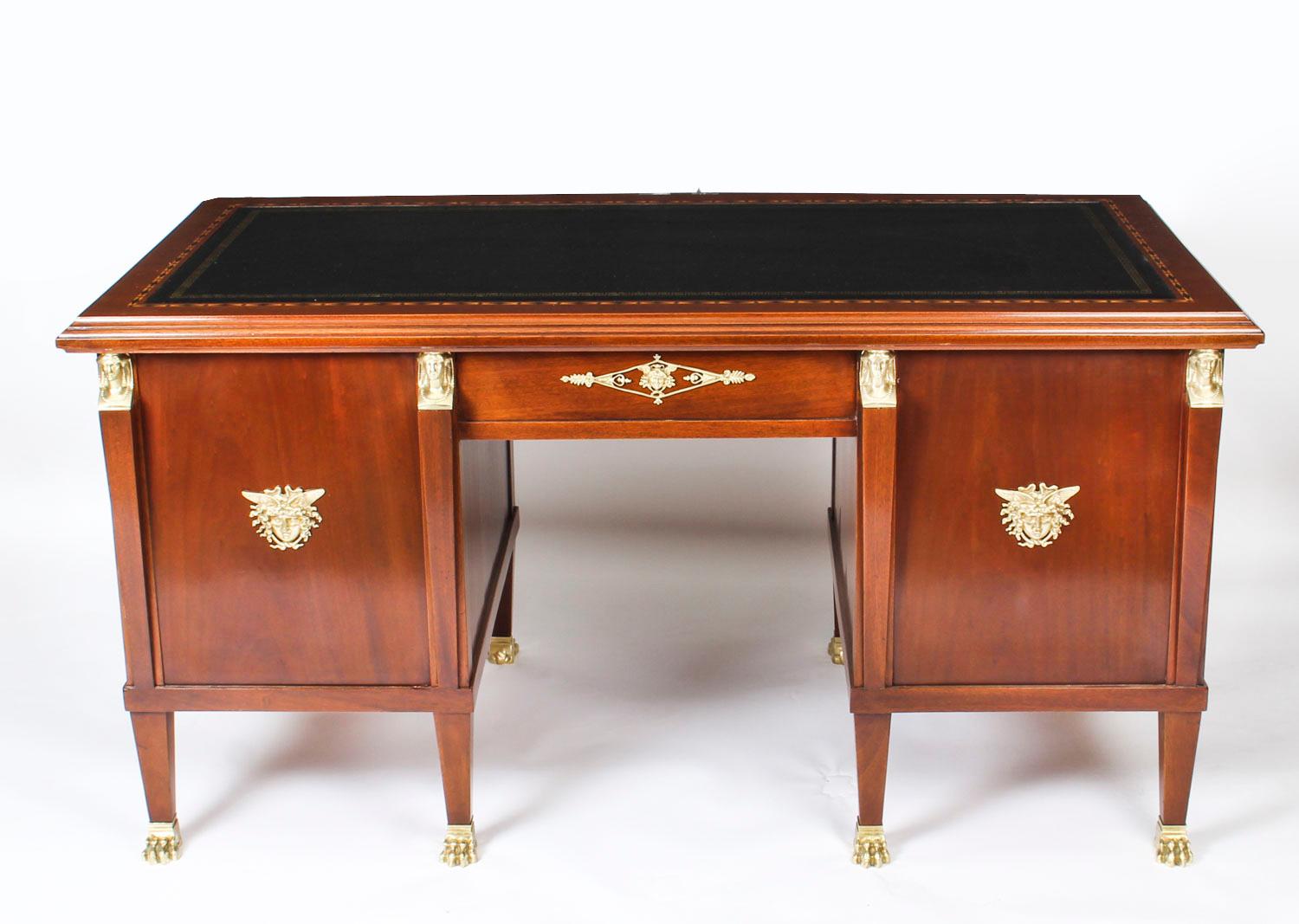 Antique French Empire Revival Ormolu Mounted Desk, 19th Century For Sale 11