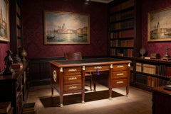 Antique French Empire Revival Ormolu Mounted Desk, 19th Century