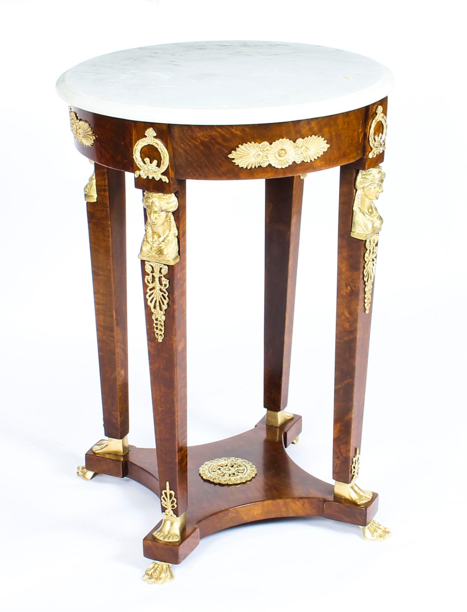 French Empire Revival Ormolu Mounted Guéridon Occasional Table, 19th Century 10