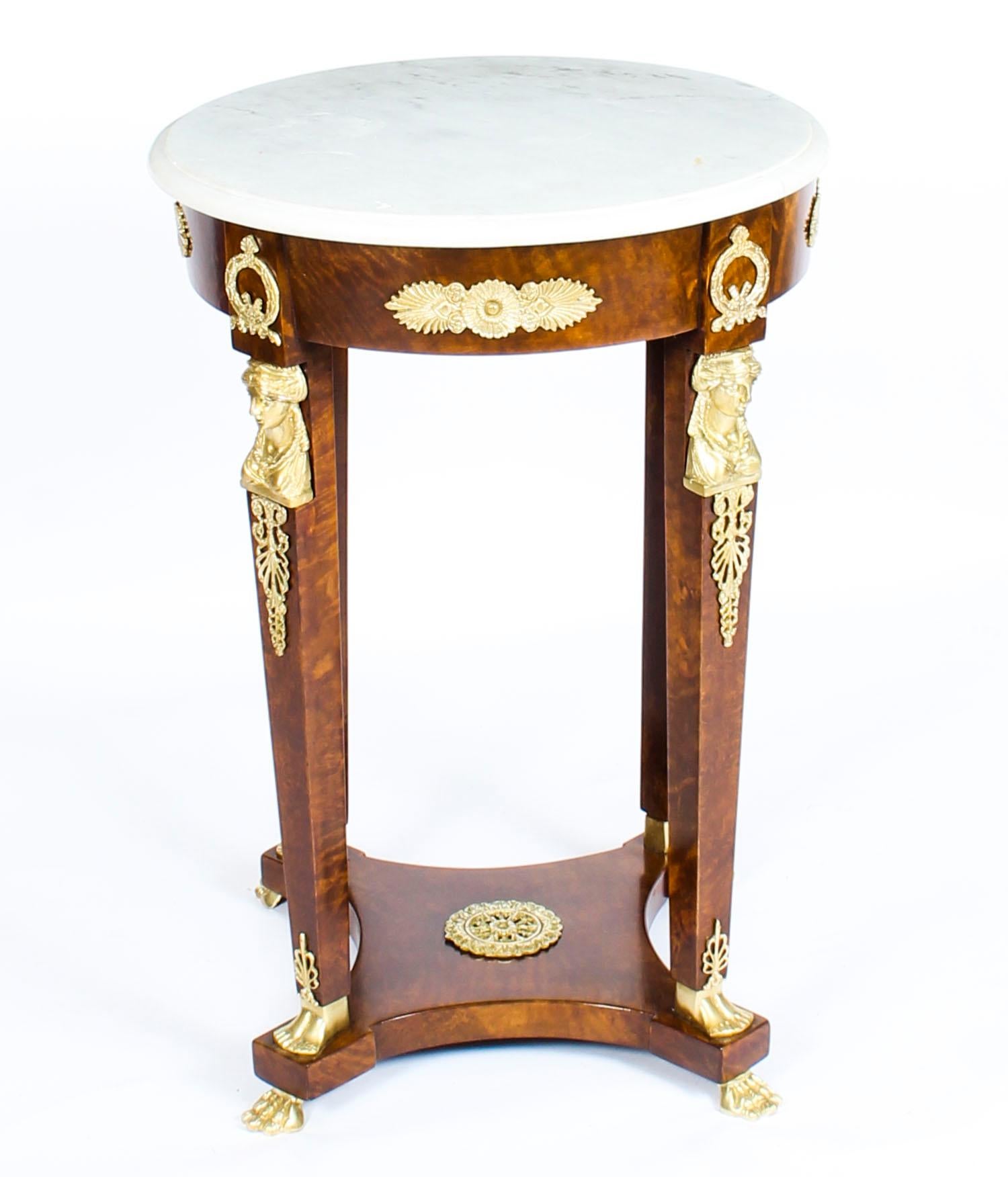 Late 19th Century French Empire Revival Ormolu Mounted Guéridon Occasional Table, 19th Century