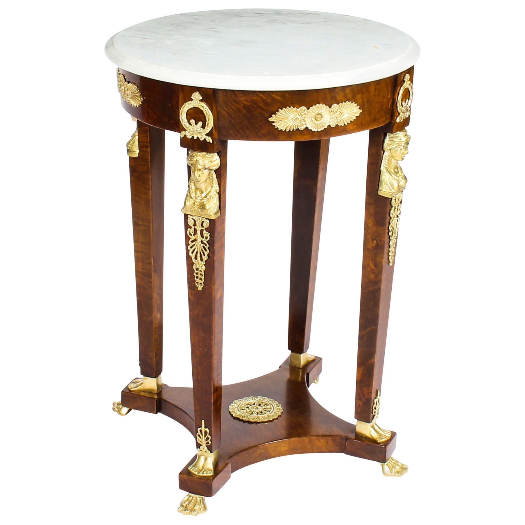 French Empire Revival Ormolu Mounted Guéridon Occasional Table, 19th Century