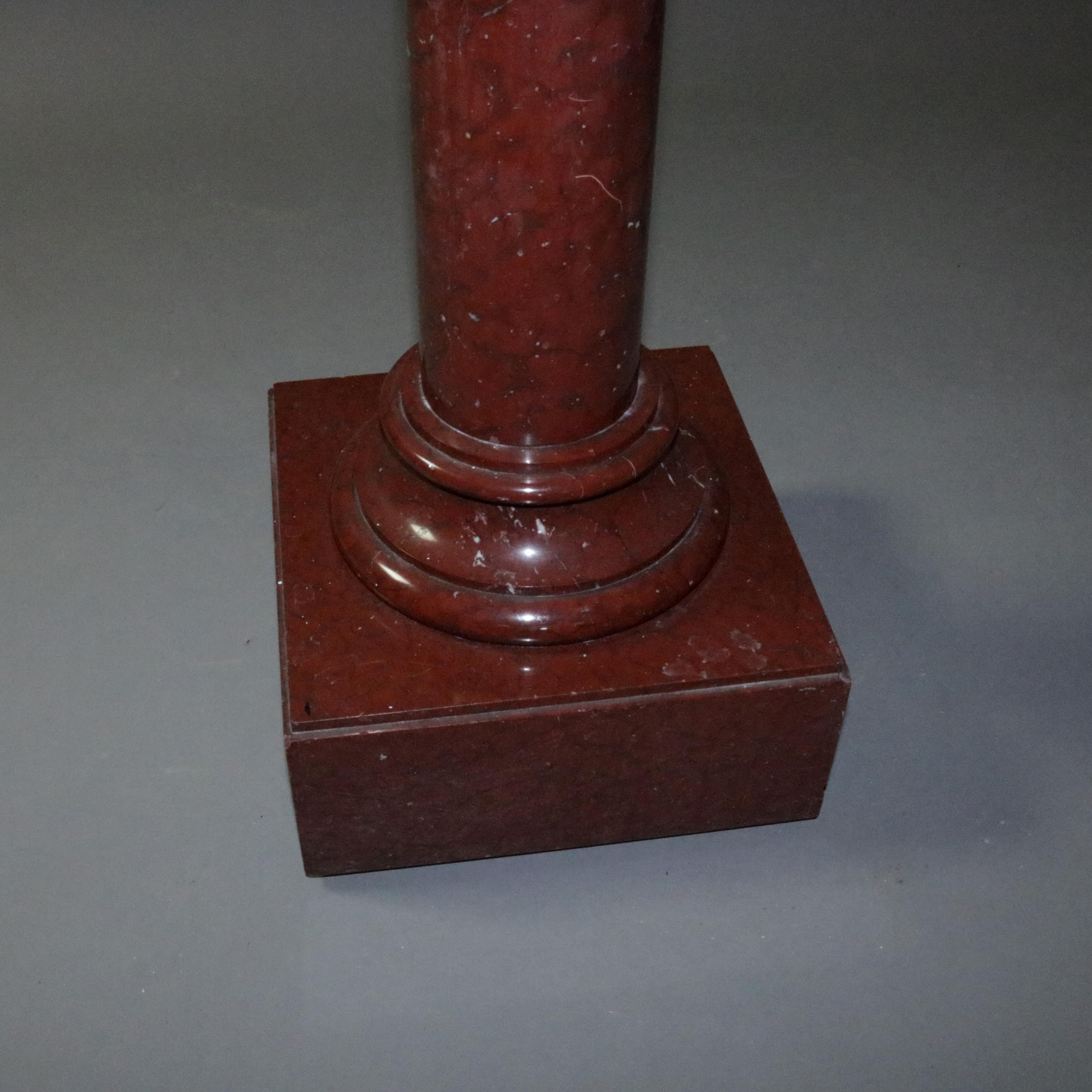 Antique French Empire Rouge Marble Sculpture Display Pedestal, circa 1880 5