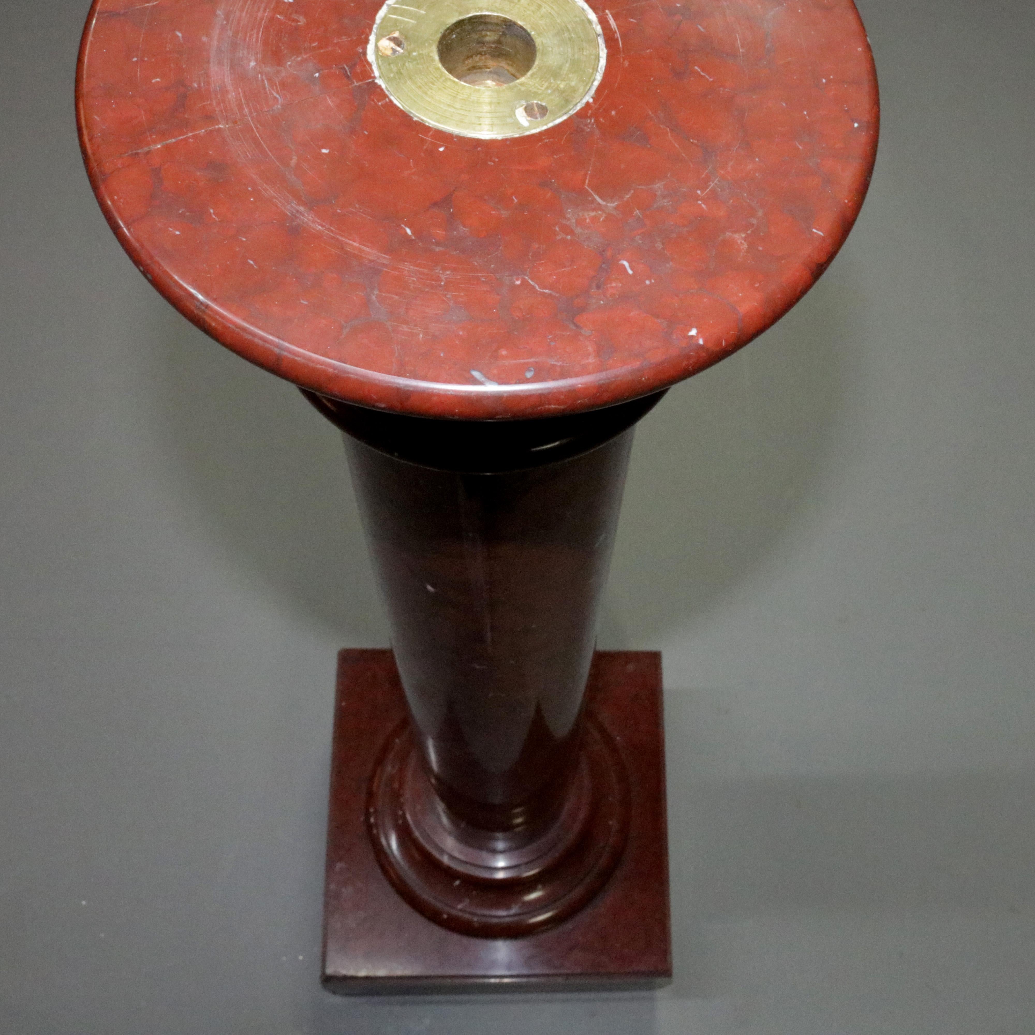 Antique French Empire Rouge Marble Sculpture Display Pedestal, circa 1880 1