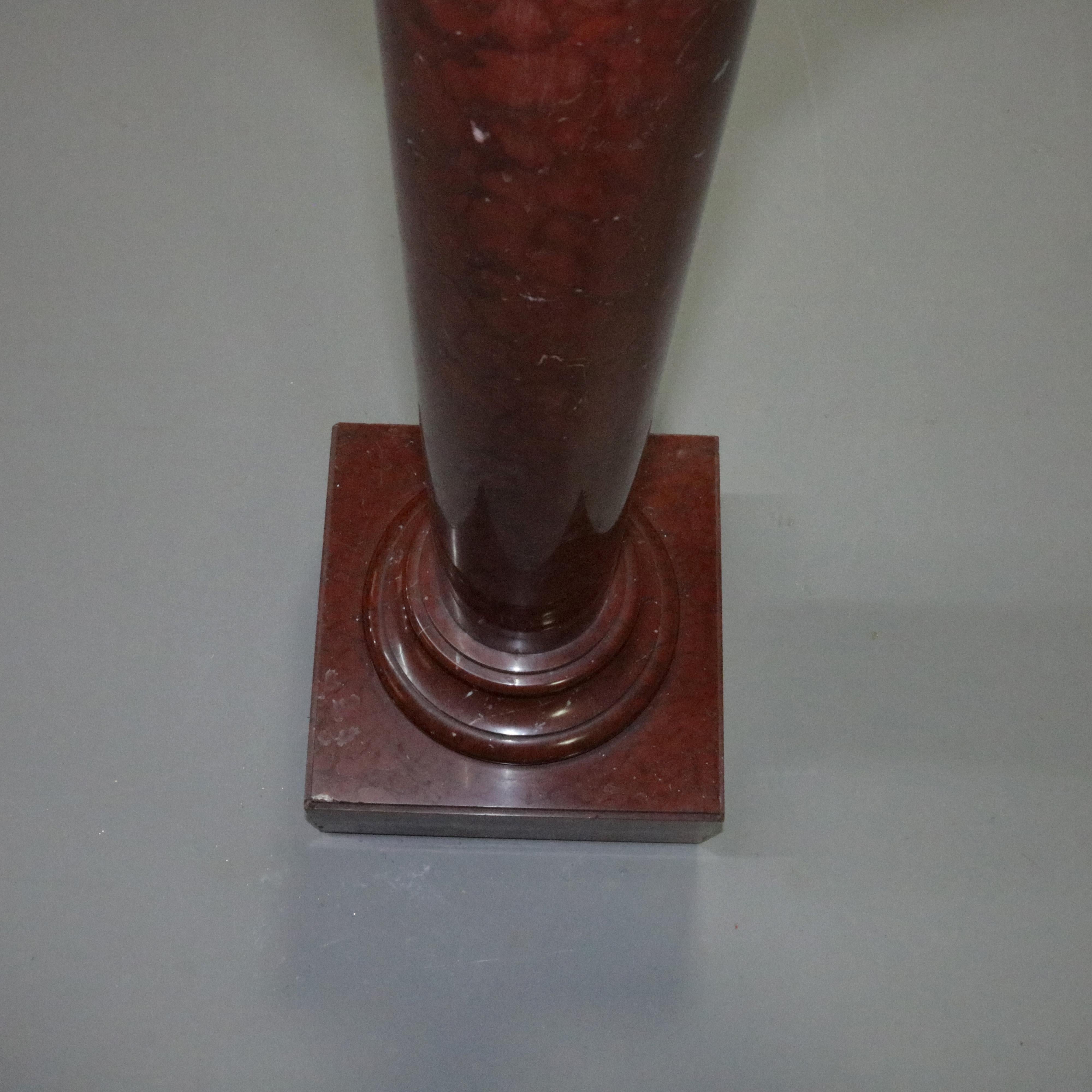 Antique French Empire Rouge Marble Sculpture Display Pedestal, circa 1880 3