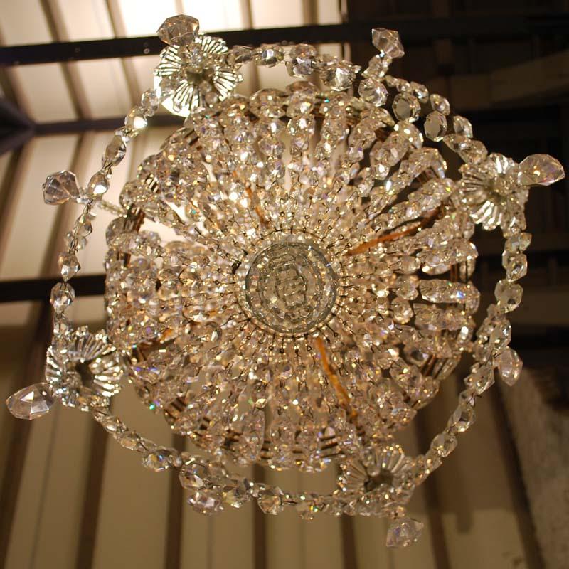 Antique French Empire “sac de perles” Crystal Lustre or Chandelier 7