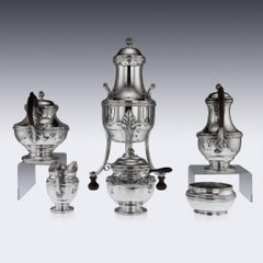 Antique French Empire Solid Silver Six Piece Tea Service, circa 1890