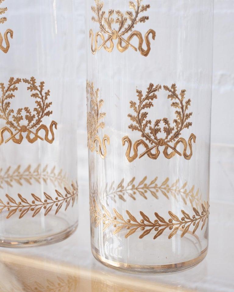 Antiguos Jarrones Imperio Francés de Cristal Recto con Detalle de Ormolu en Bueno estado para la venta en Toronto, ON