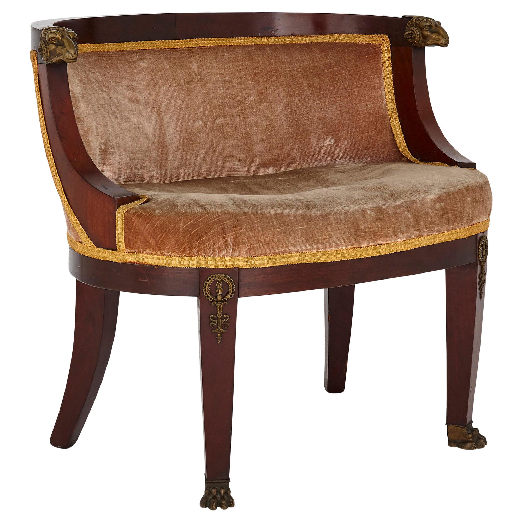 Antique French Empire Style Armchair