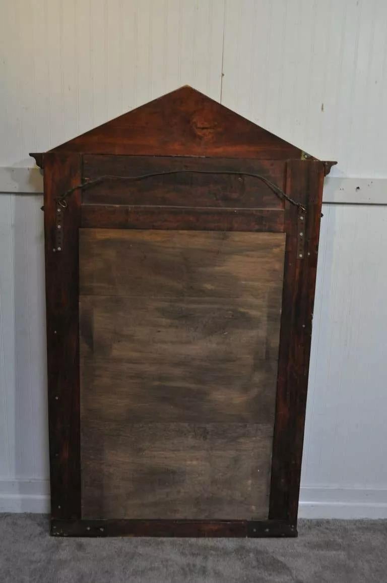 Grand miroir de pilier Trumeau de style Empire français en bronze, bronze doré et ronce de bois en vente 3