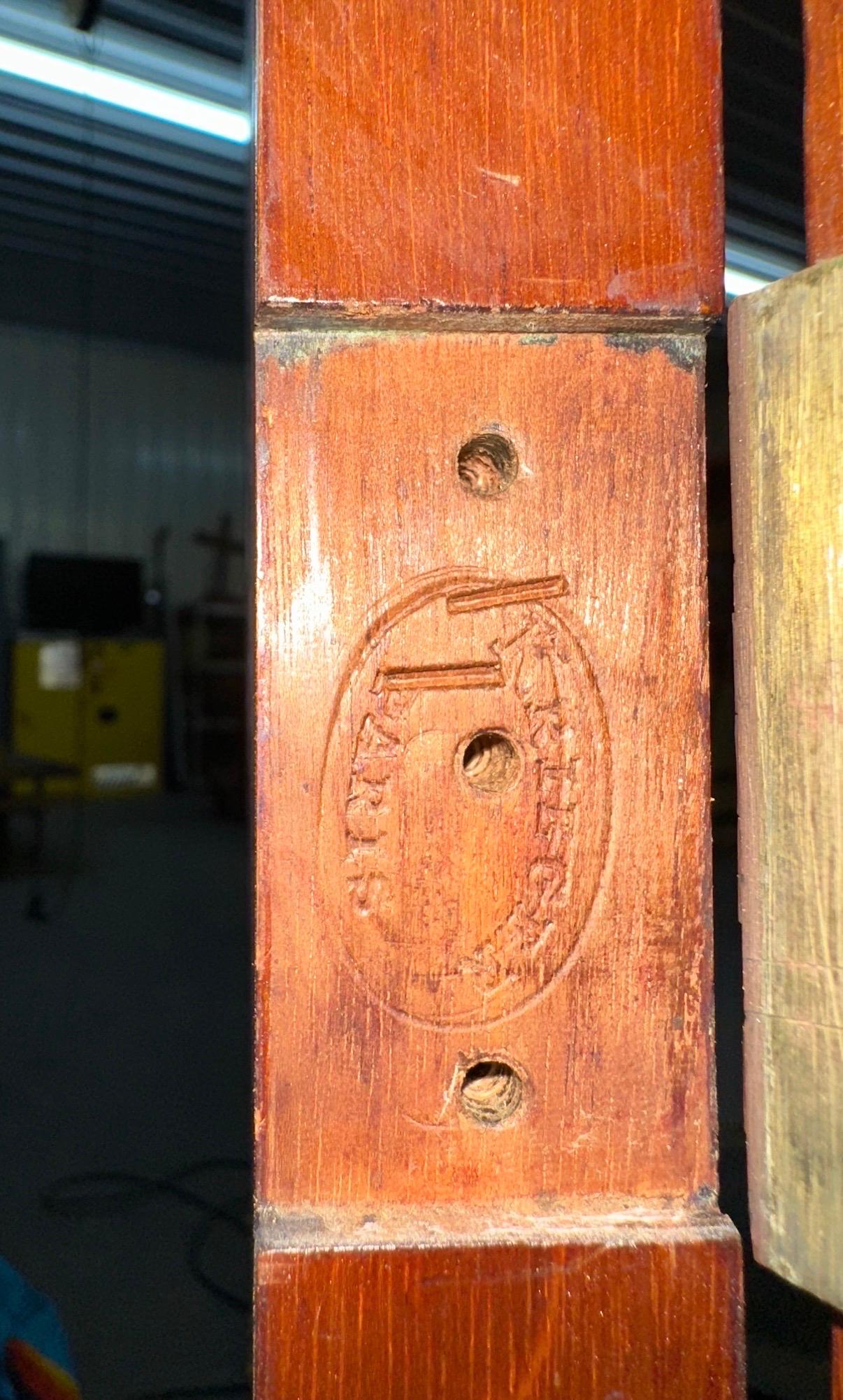 Antique French Empire Style Bronze Ormolu Mounted 3 Panel Screen by Krieger en vente 9