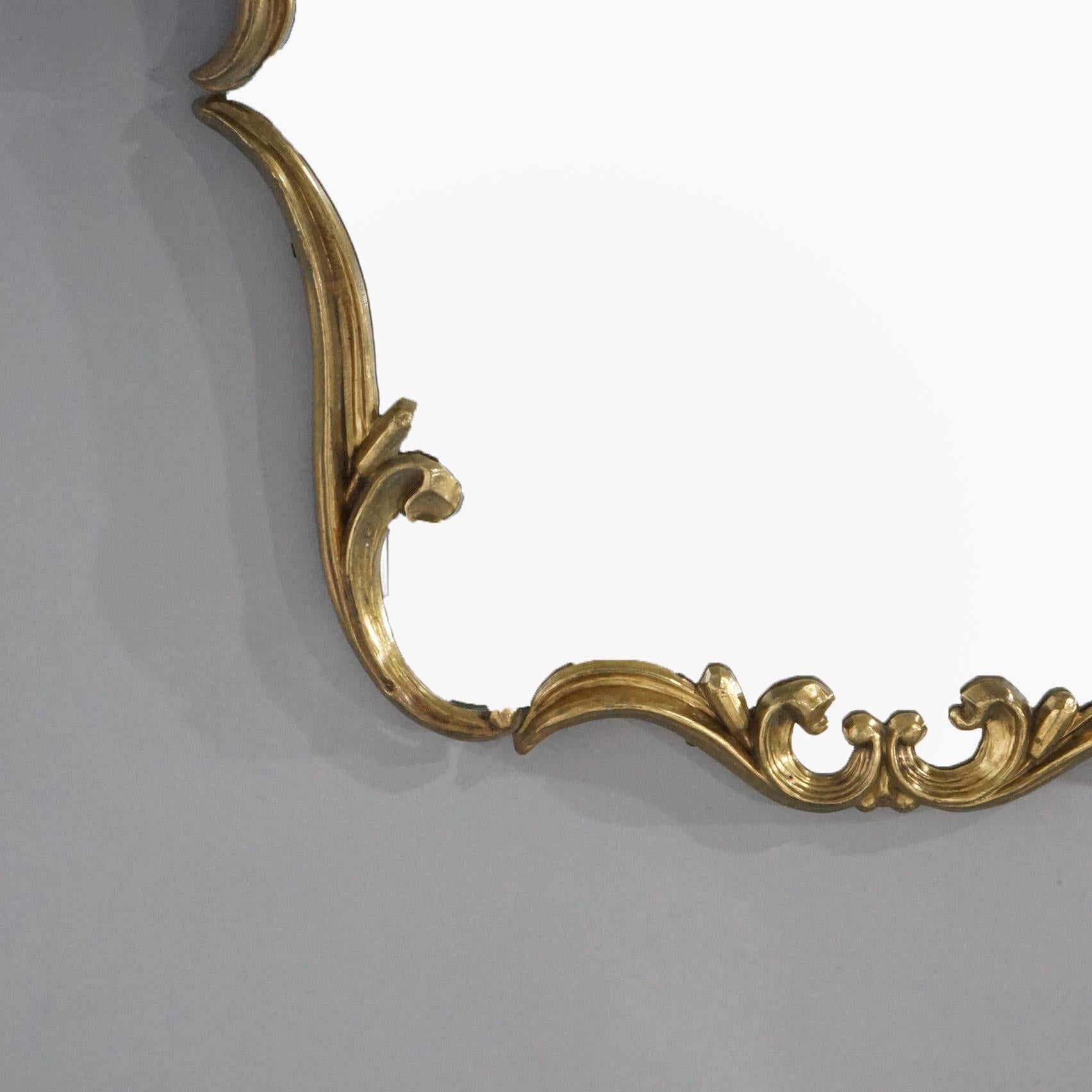 antique gold ornate metal wall mirror