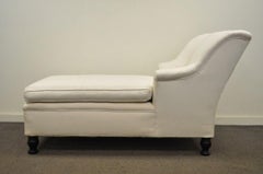 Antique French Empire Style Chaise Longue Fainting Couch Sofa Bun Feet Recamier