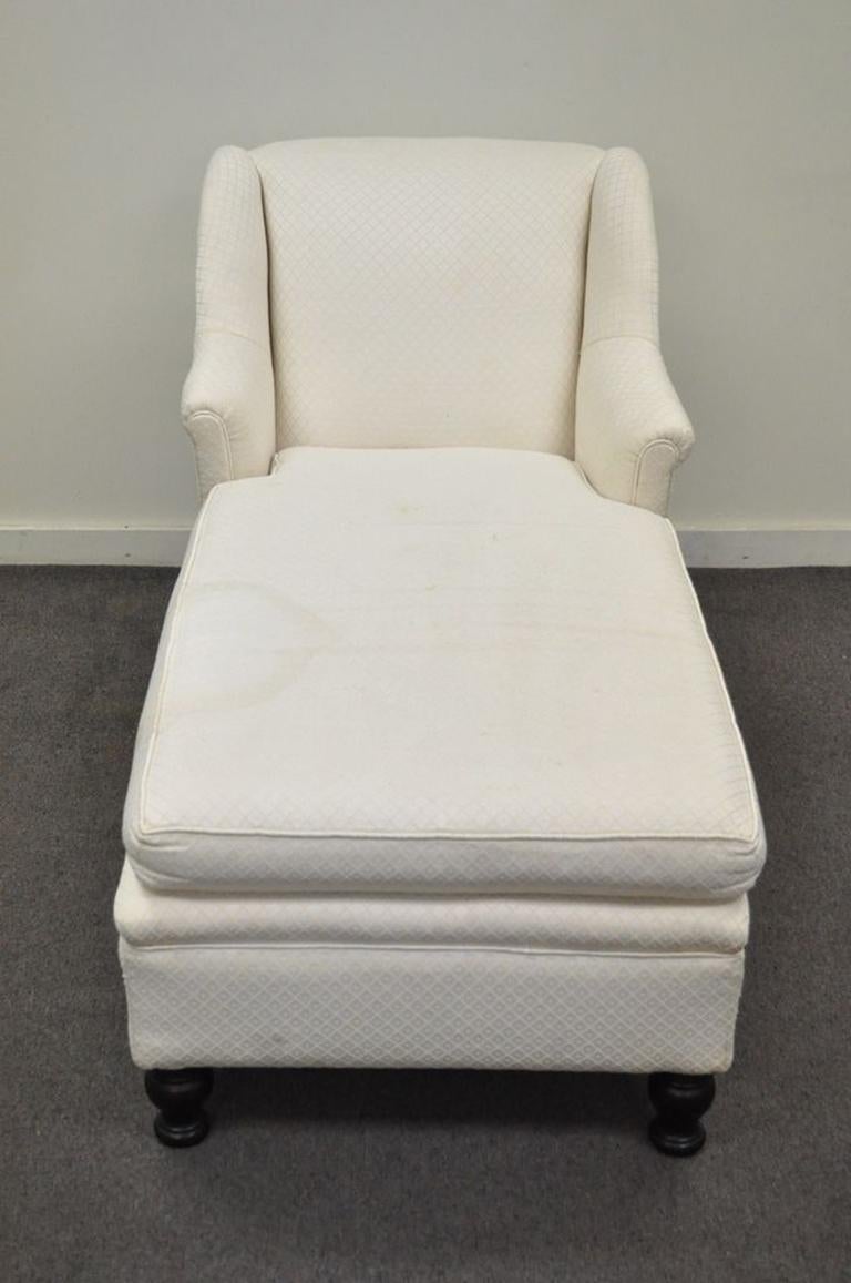 Antique French Empire Style Chaise Longue Fainting Couch Sofa Bun Feet