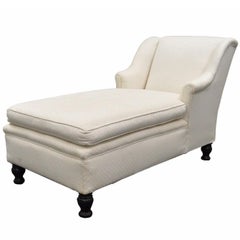 Antique French Empire Style Chaise Longue Fainting Couch Sofa Bun Feet Recamier