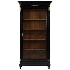 Antique French Empire-Style Ebonized Bookcase