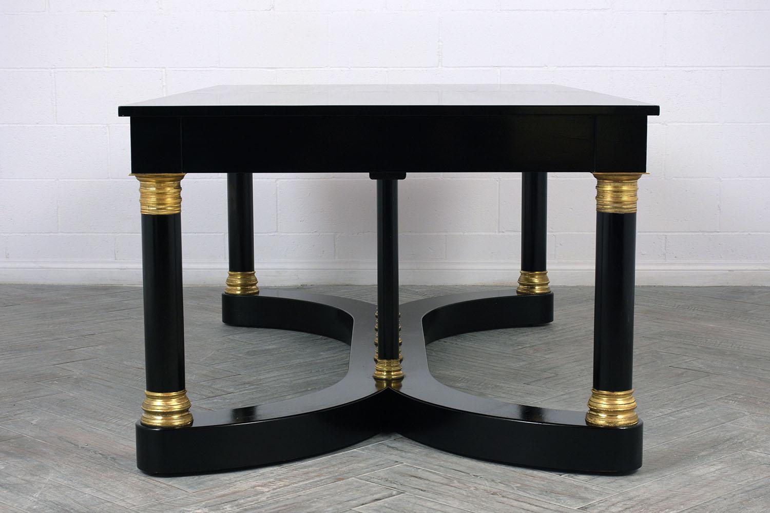 Antique French Empire-Style Ebonized Partner Desk 3