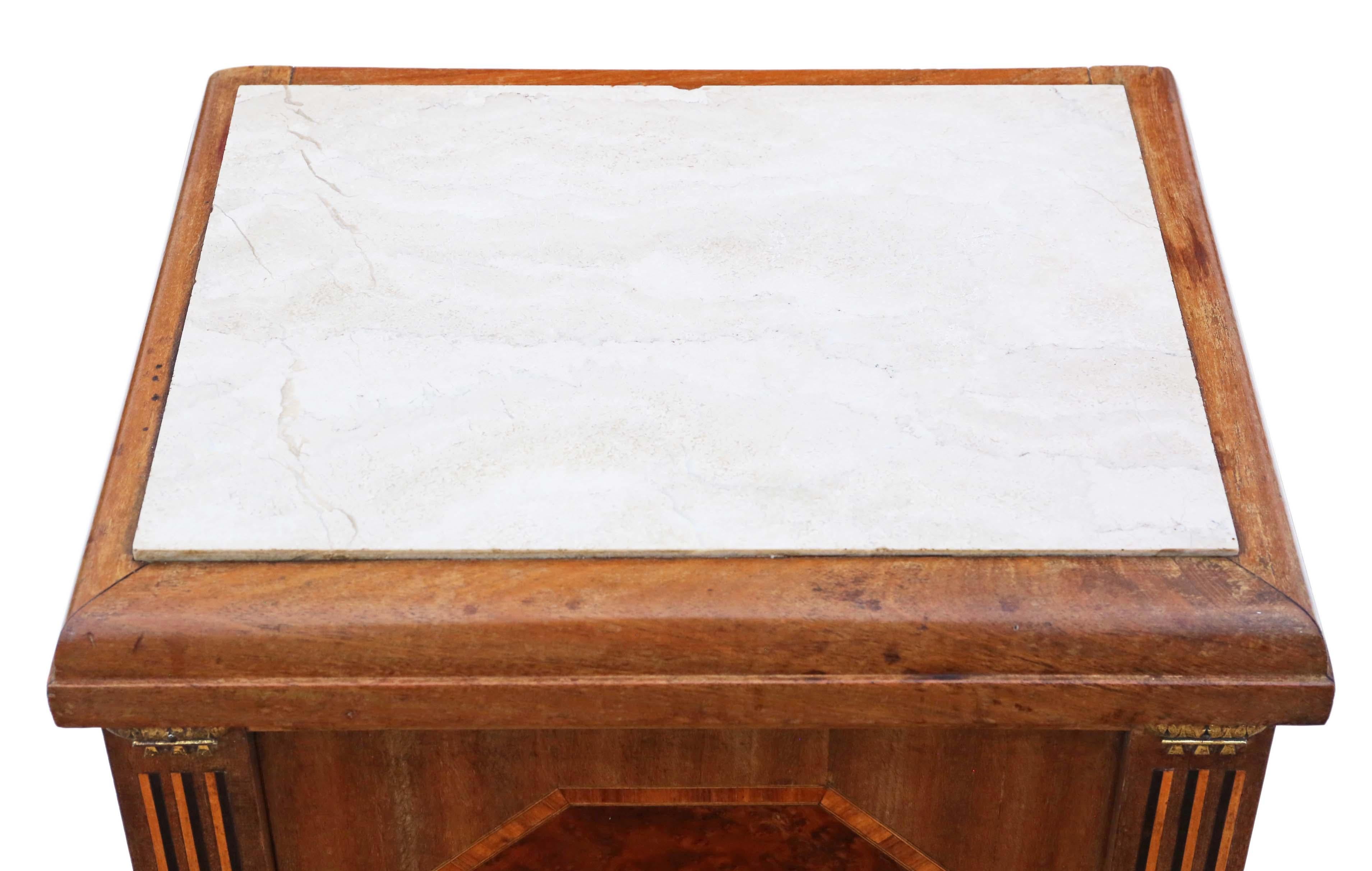 Antike antike französische Empire-Stil Intarsien Nachttisch Schrank Truhe  im Zustand „Gut“ im Angebot in Wisbech, Cambridgeshire