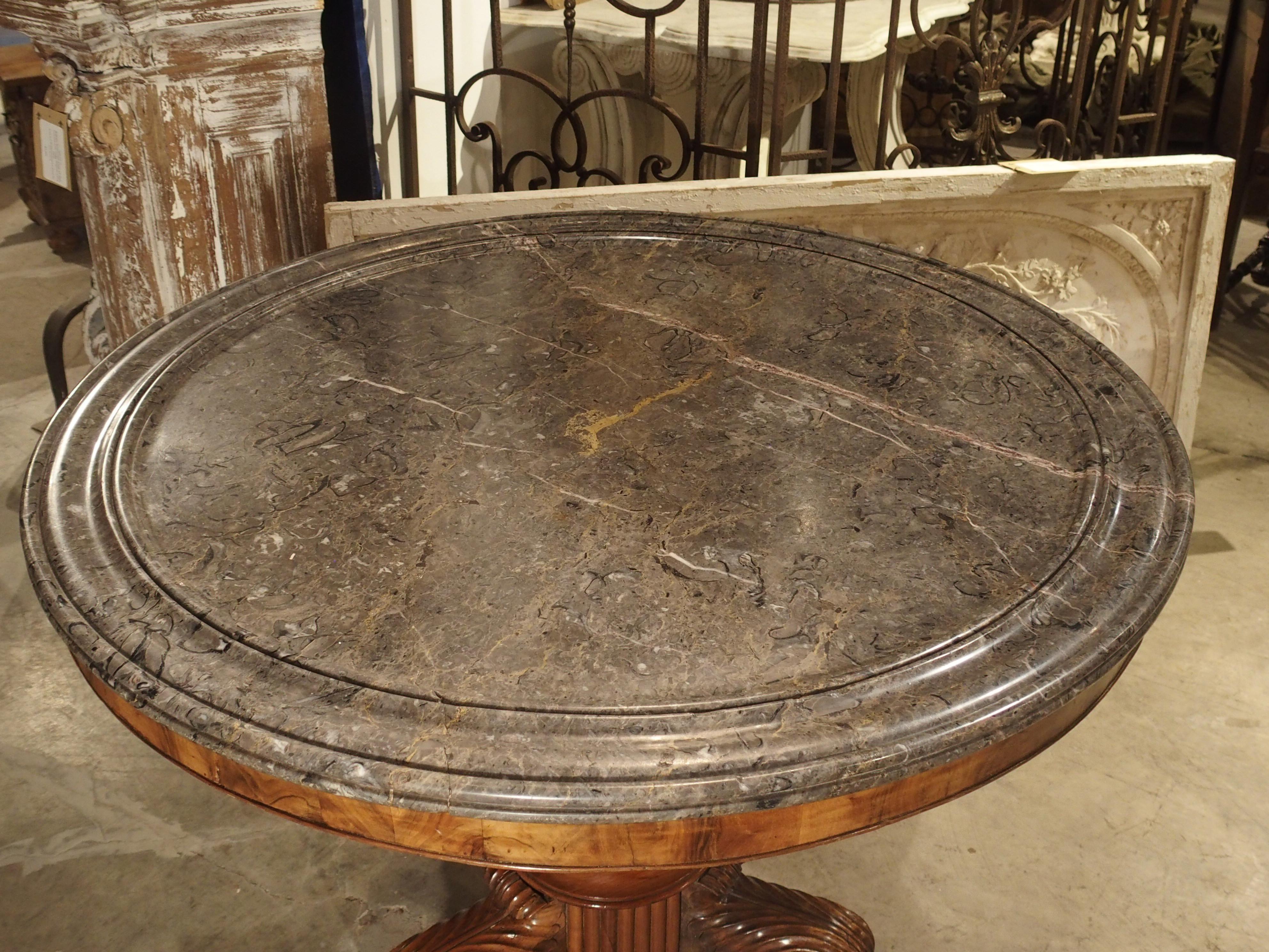 Antique French Empire Style Mahogany and Marble Centre Table, circa 1870 7