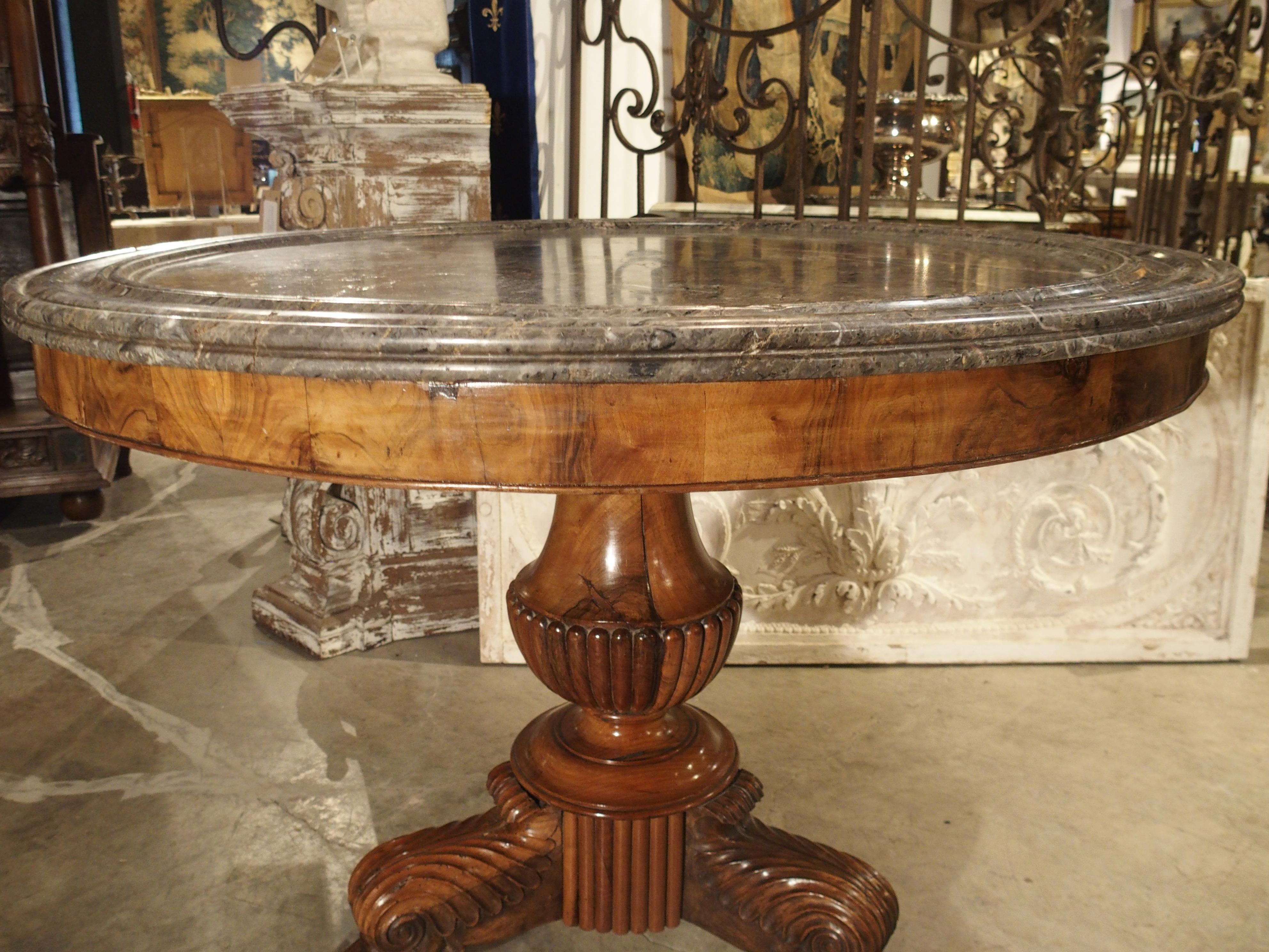 Antique French Empire Style Mahogany and Marble Centre Table, circa 1870 8