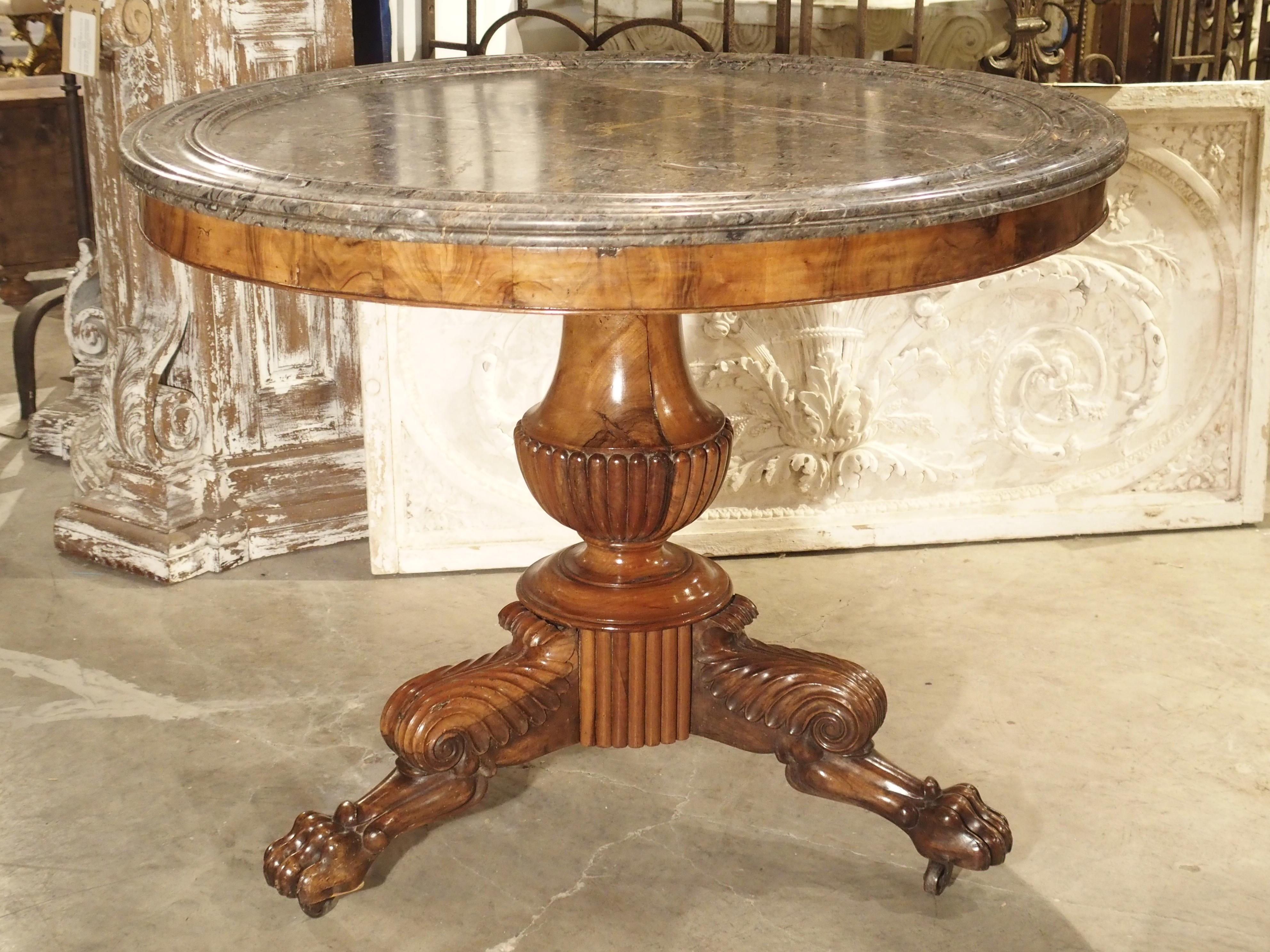 Antique French Empire Style Mahogany and Marble Centre Table, circa 1870 13