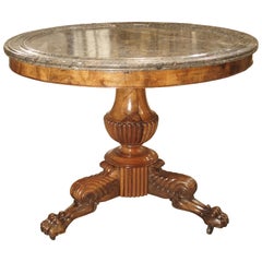 Antique French Empire Style Mahogany and Marble Centre Table, circa 1870
