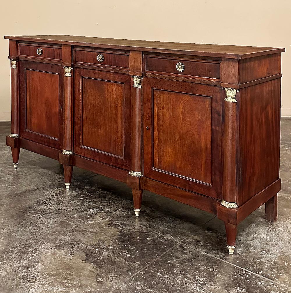 Hand-Crafted Antique French Empire Style Mahogany Buffet ~ Credenza