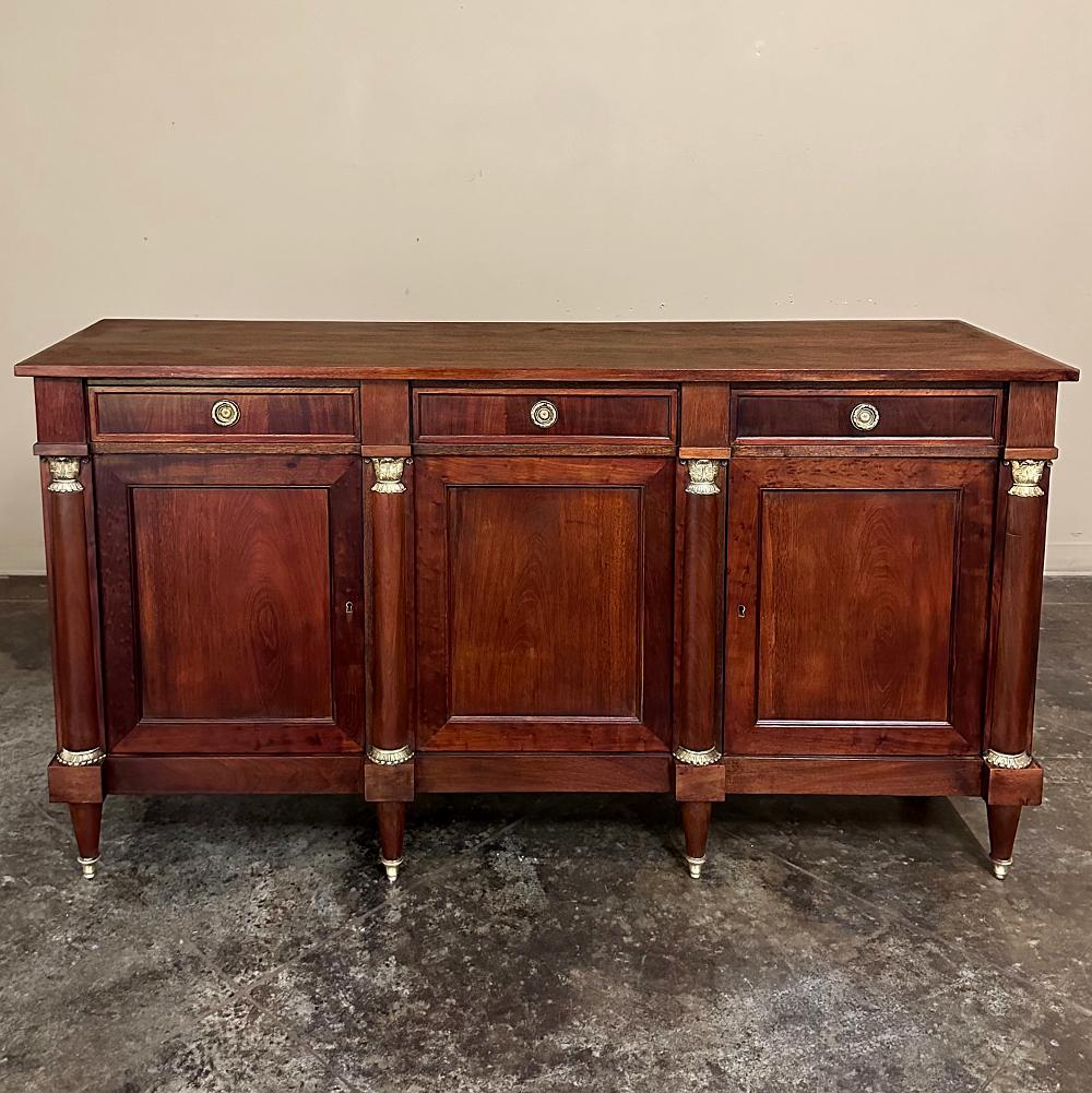 Antique French Empire Style Mahogany Buffet ~ Credenza In Good Condition In Dallas, TX