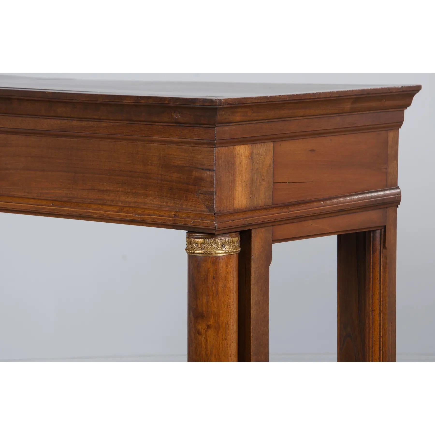 Ancienne table console française en acajou de style Empire en vente 4