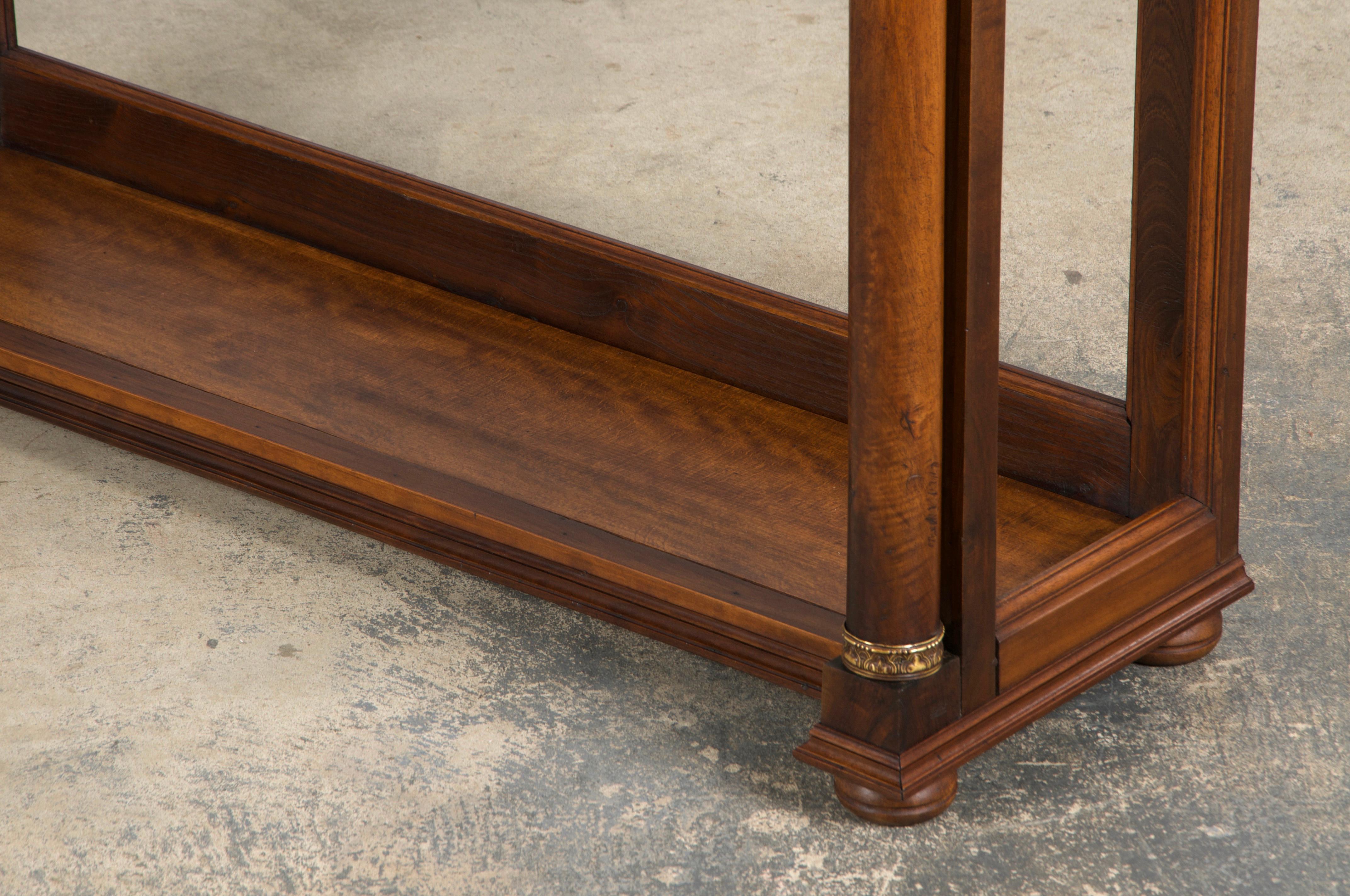 Ancienne table console française en acajou de style Empire en vente 5