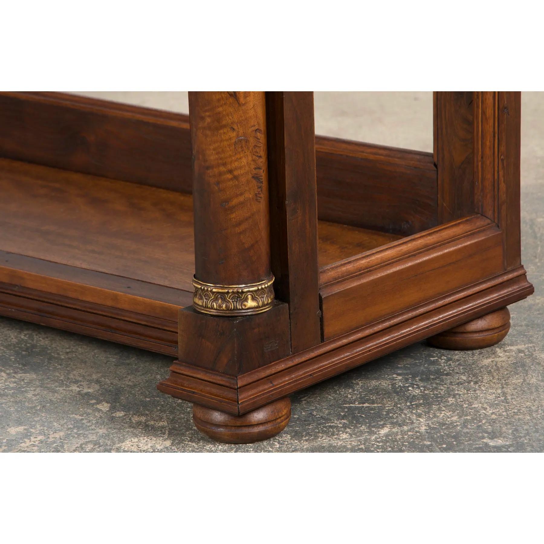 Ancienne table console française en acajou de style Empire en vente 6
