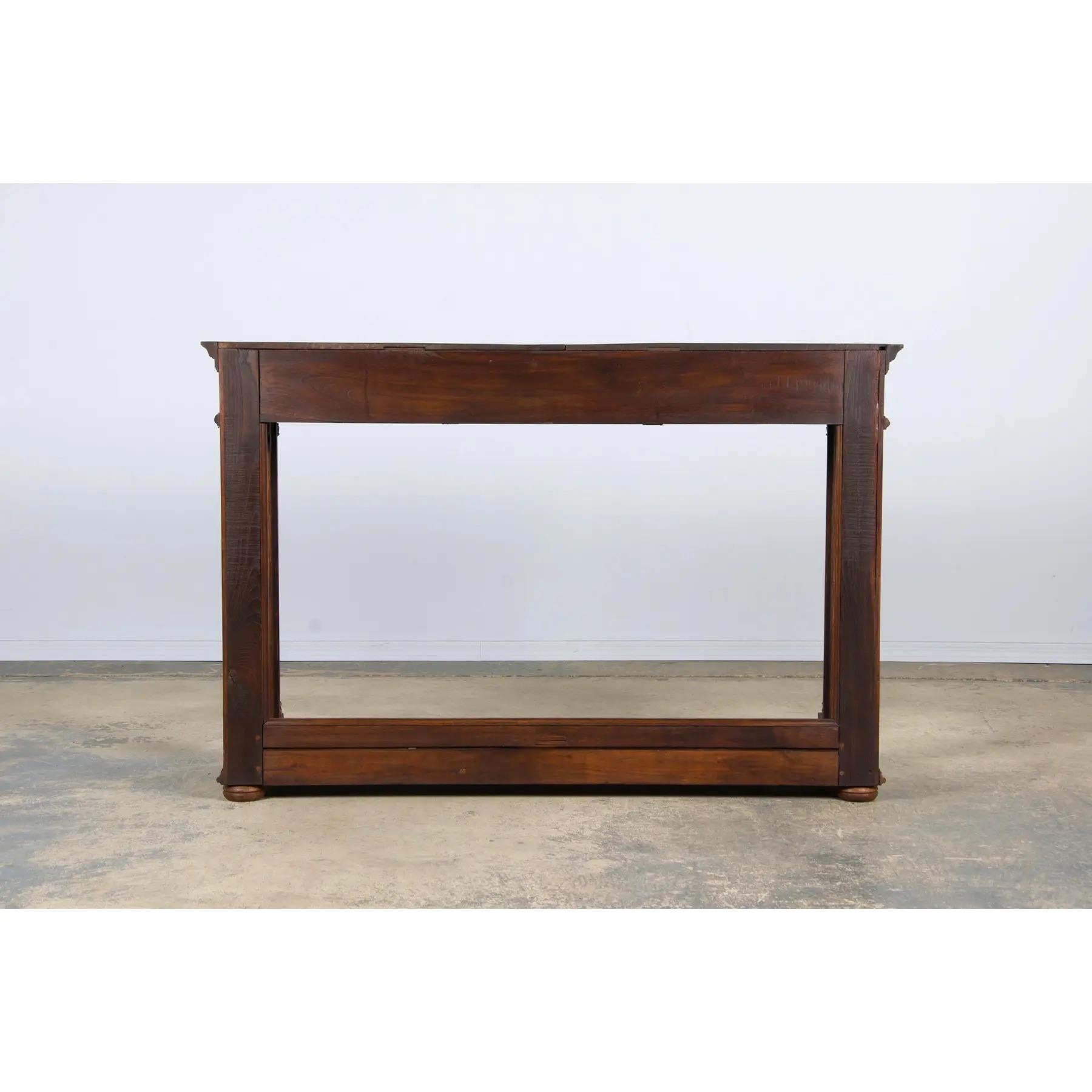 Ancienne table console française en acajou de style Empire en vente 7