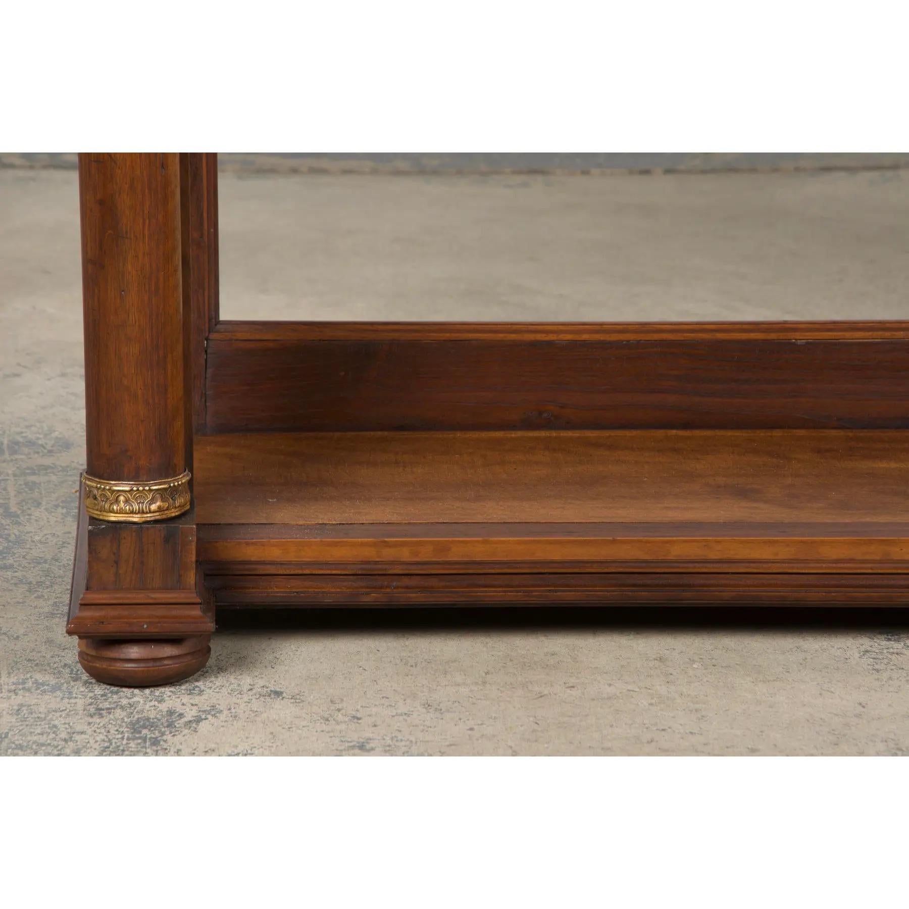 Ancienne table console française en acajou de style Empire Bon état - En vente à Astoria, NY