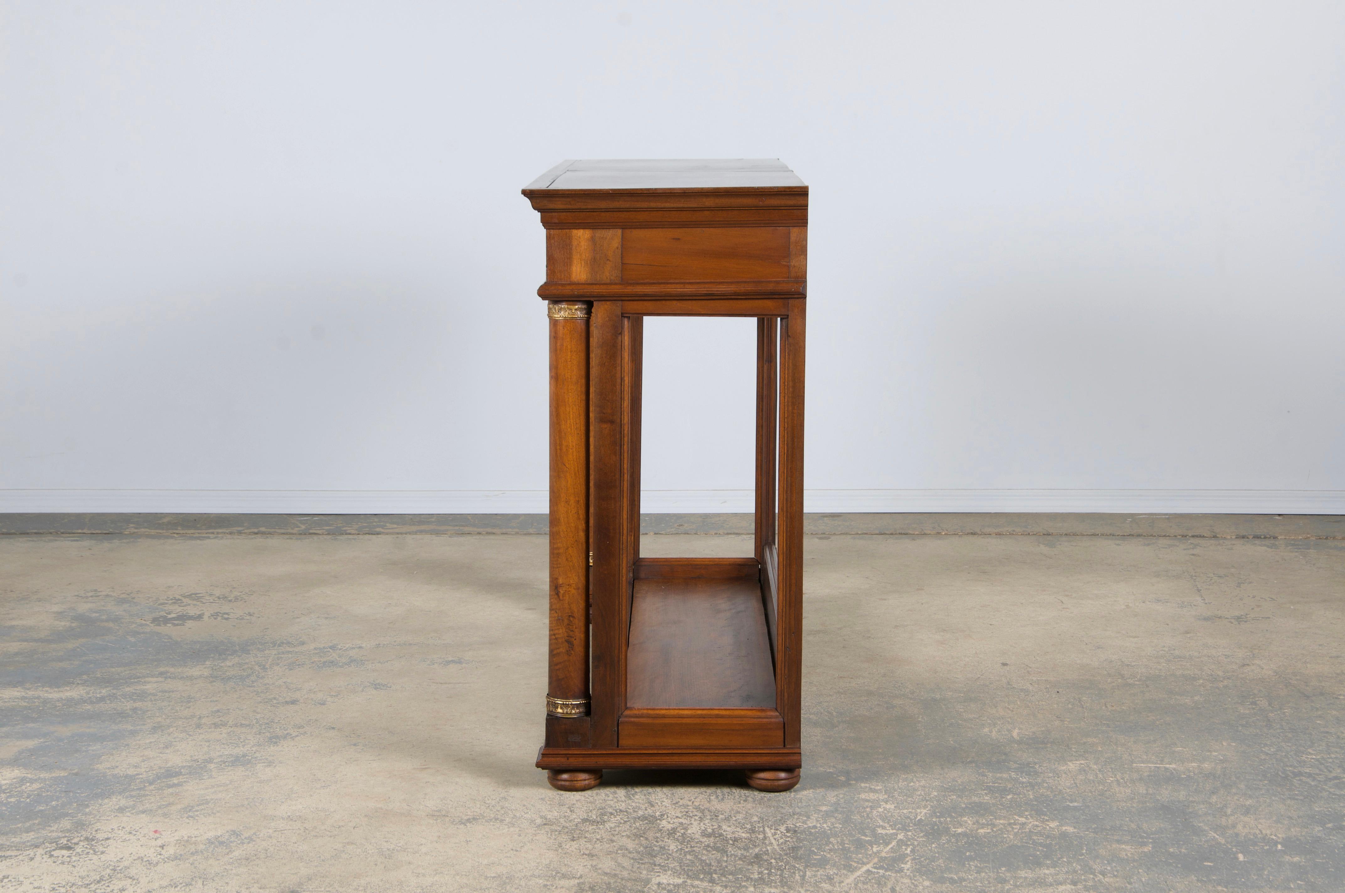 Ancienne table console française en acajou de style Empire en vente 1