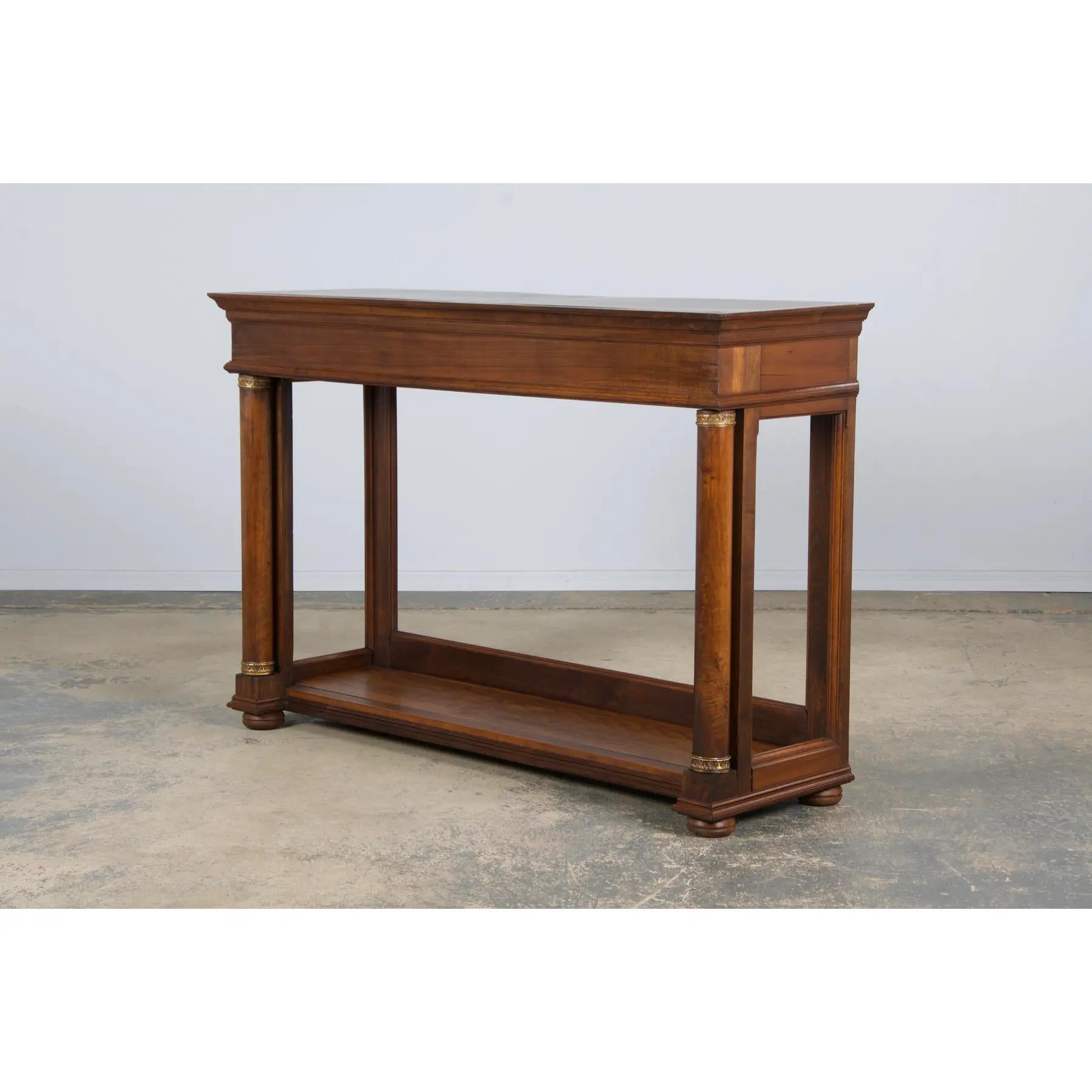 Ancienne table console française en acajou de style Empire en vente 2