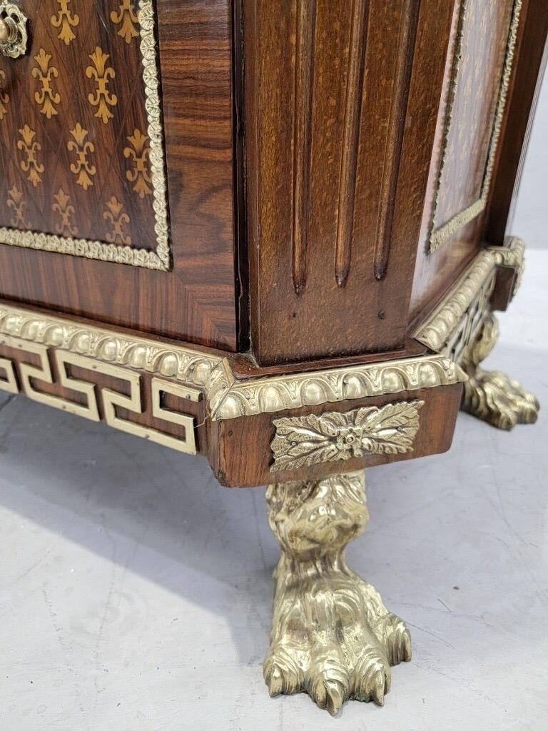 Antique French Empire Style Marquetry Inlay Chest Commode For Sale 1