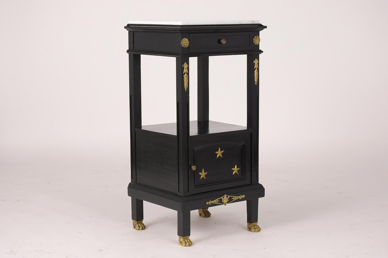 Antique French Empire Style Nightstand In Good Condition In Los Angeles, CA