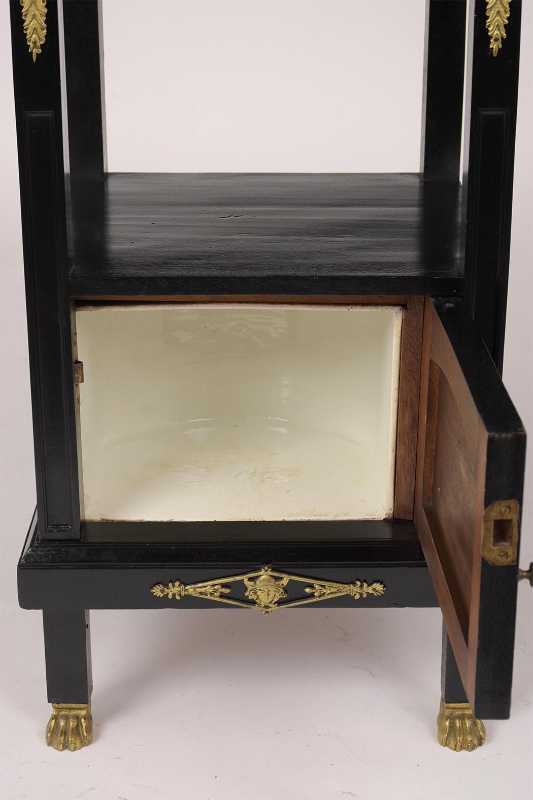 Mahogany Antique French Empire Style Nightstand