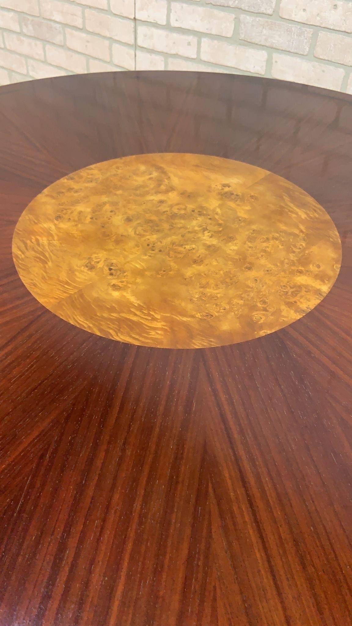 Gilt Antique French Empire Style Round Pedestal Table For Sale
