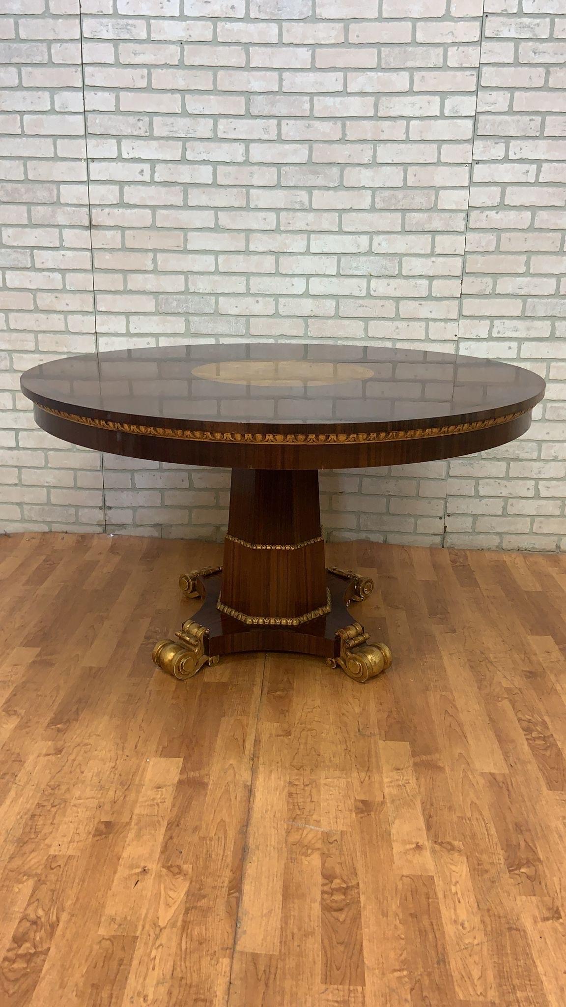 Antique French Empire Style Round Pedestal Table For Sale 1