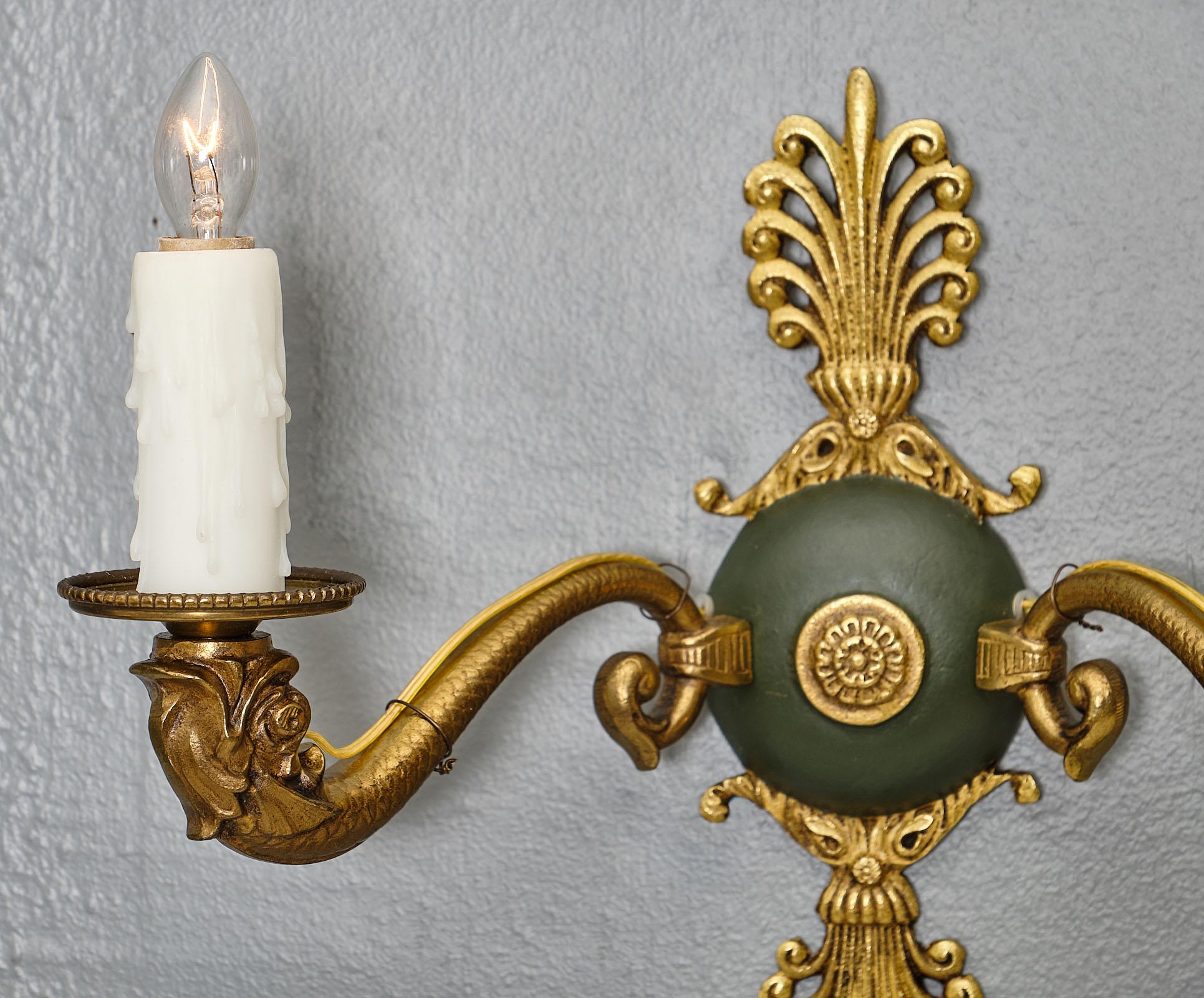 Bronze Antique French Empire Style Sconces