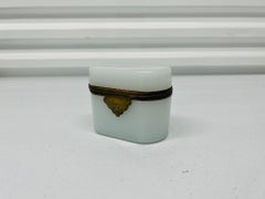 Antique French Empire Style White Opaline Hinged Box