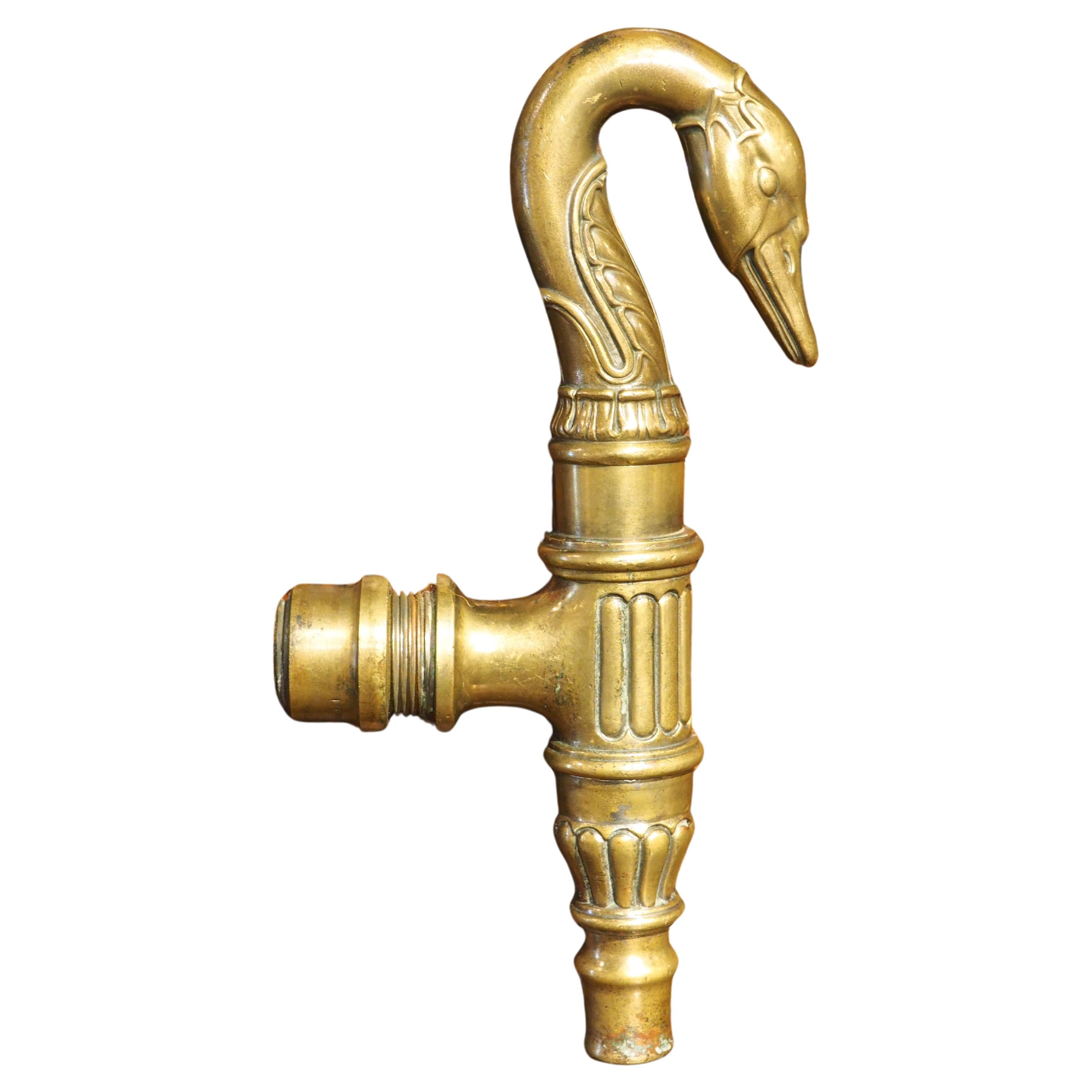 Antique French Empire Swan Faucet, Circa 1820 For Sale