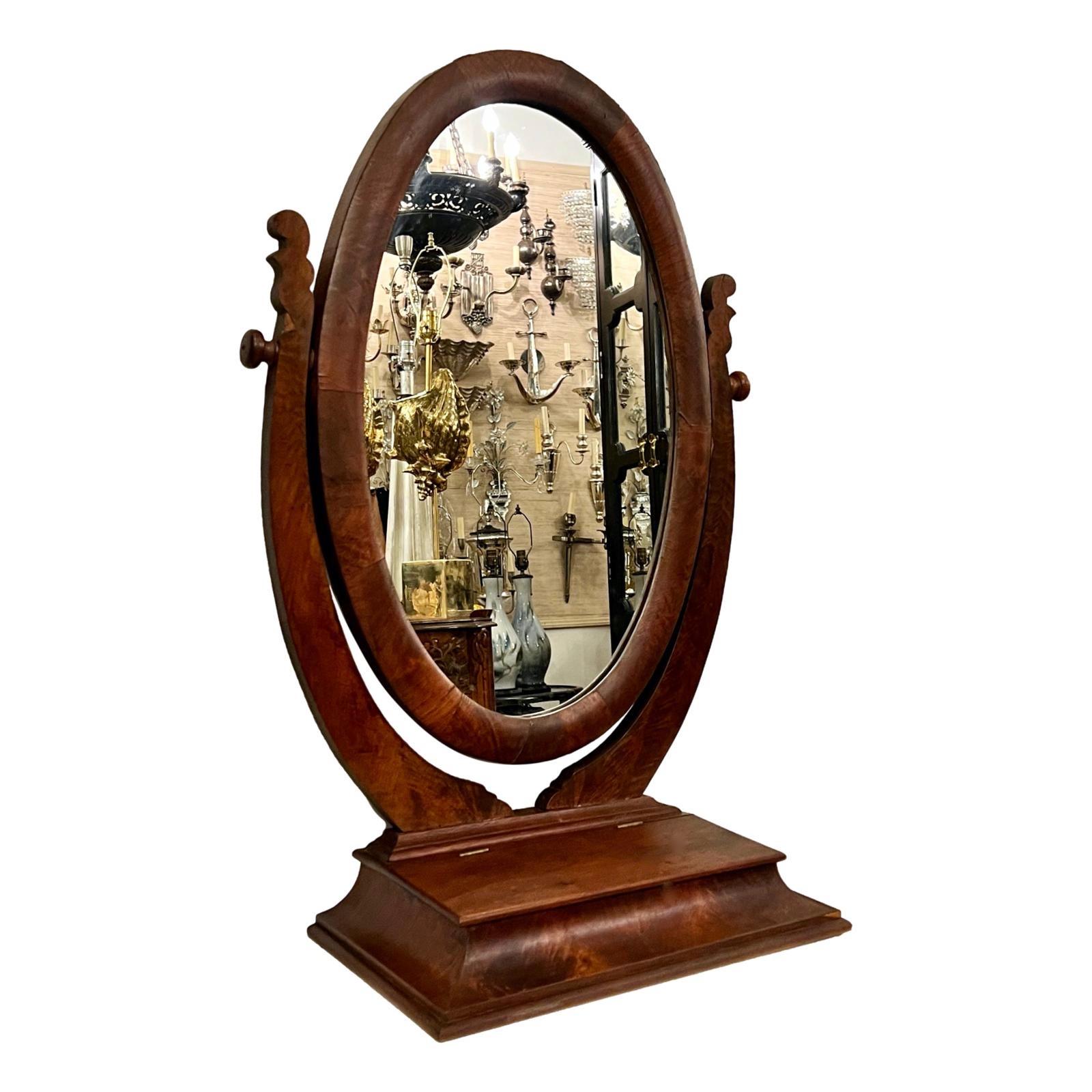 19th Century Antique French Empire Vanity Mirror For Sale