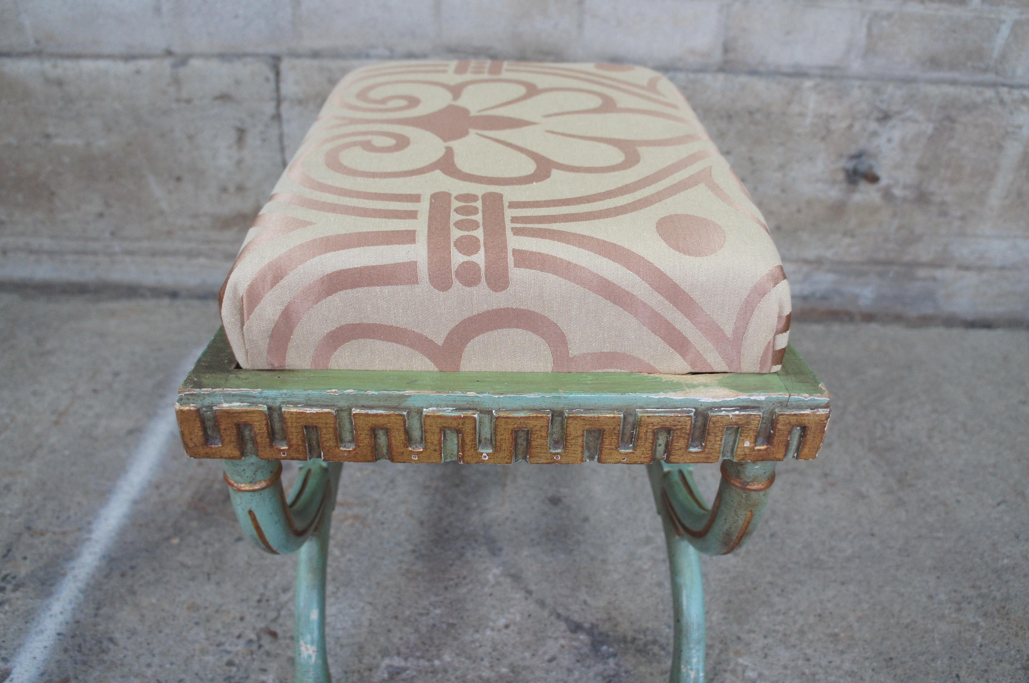 Antique French Empire x Bench Seat Footrest Stool Ottoman Vanity Boho Chic 2