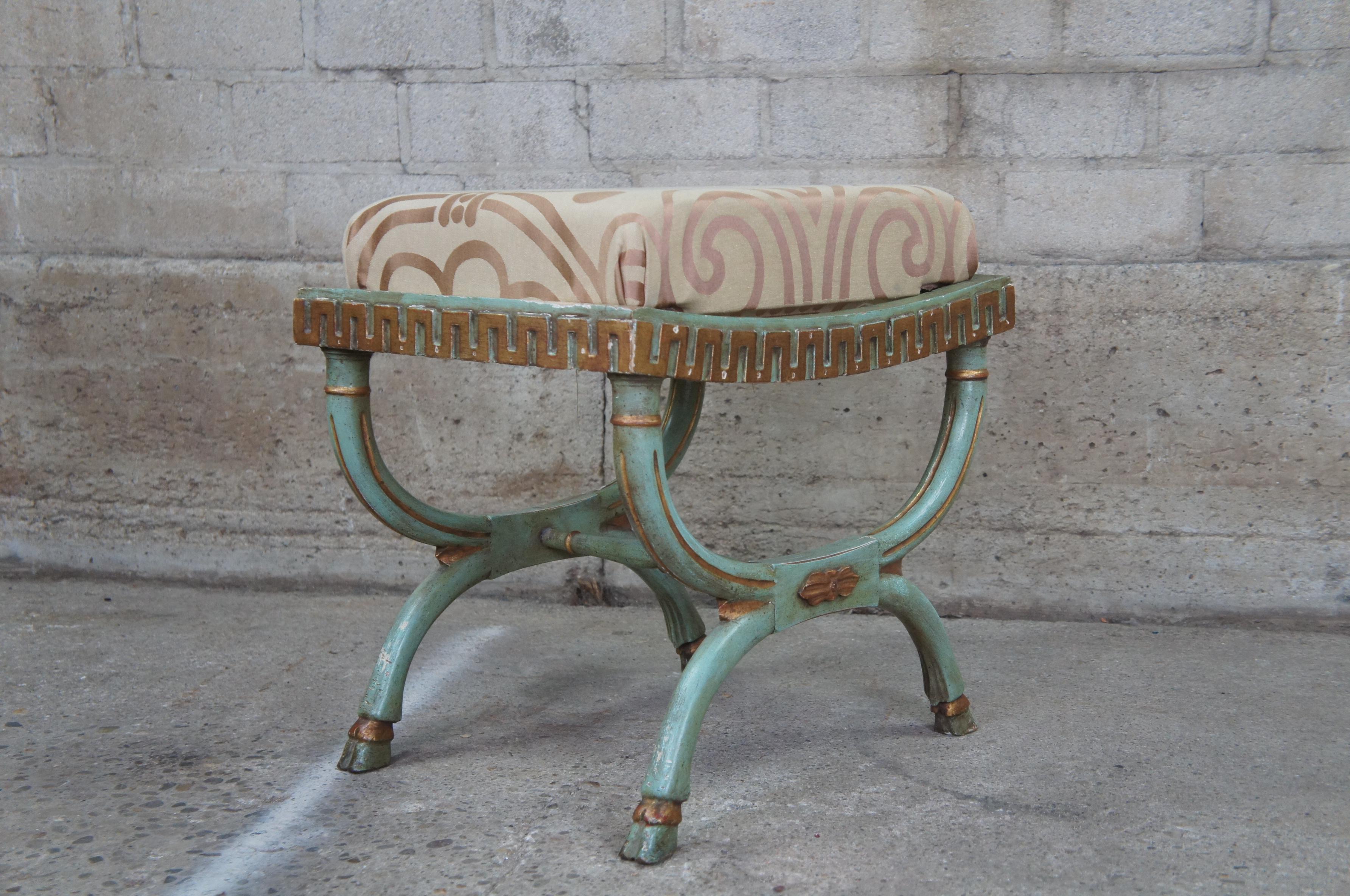 Antique French Empire x Bench Seat Footrest Stool Ottoman Vanity Boho Chic 4