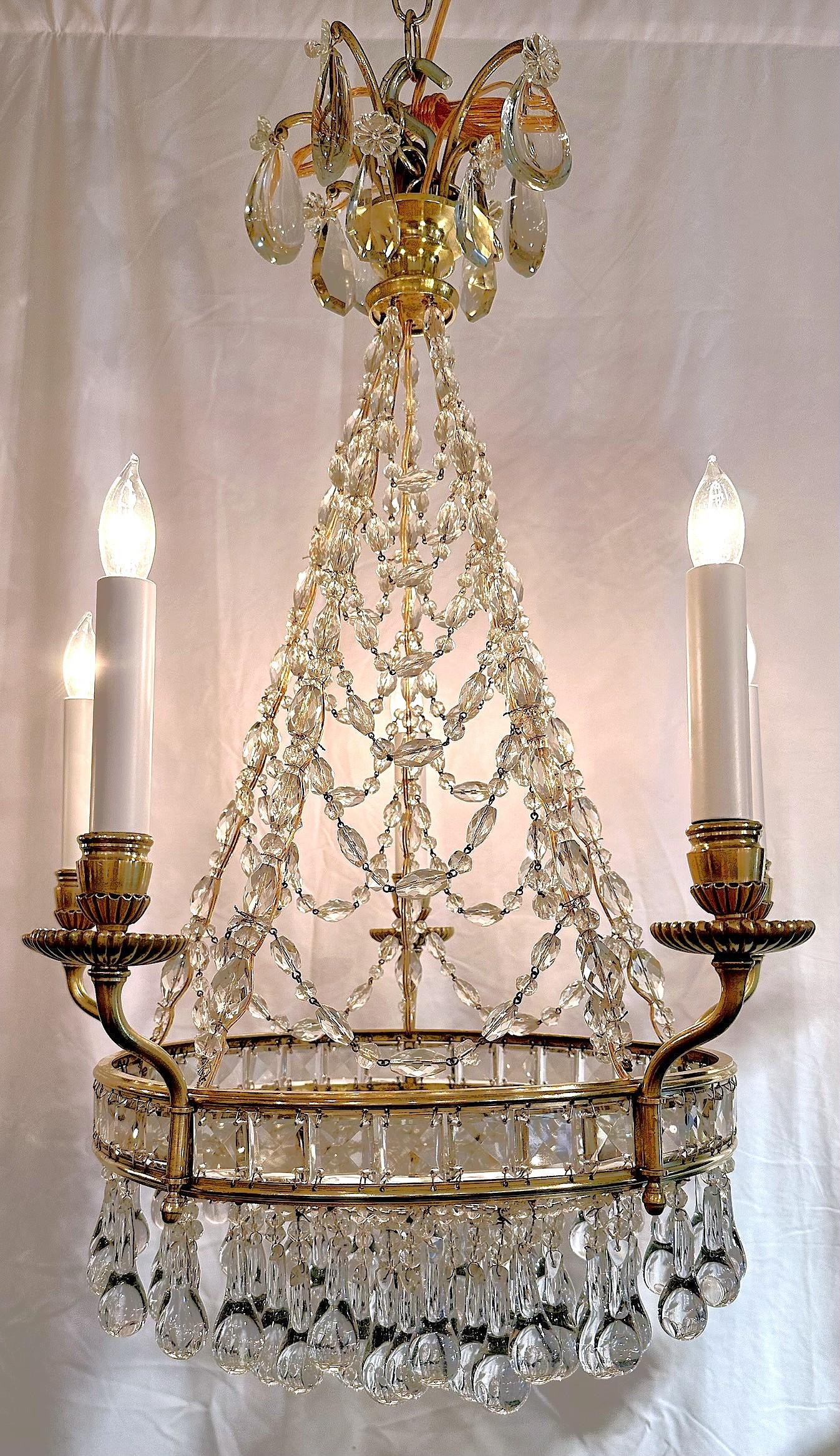 Napoleon III Antique French Empress Eugenie Baccarat Crystal Chandelier, Circa 1865-1885. For Sale